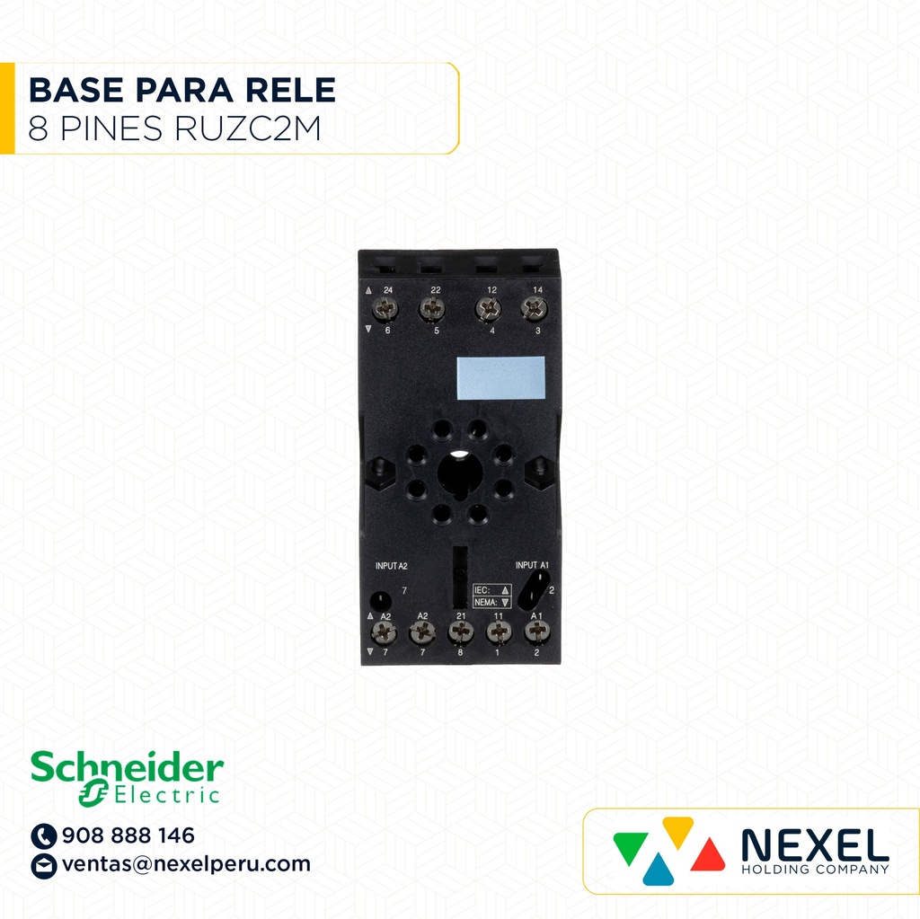 OUT- BASE PARA RELE UNIVERSAL 8 PINES RUZC2M SCHNEIDER