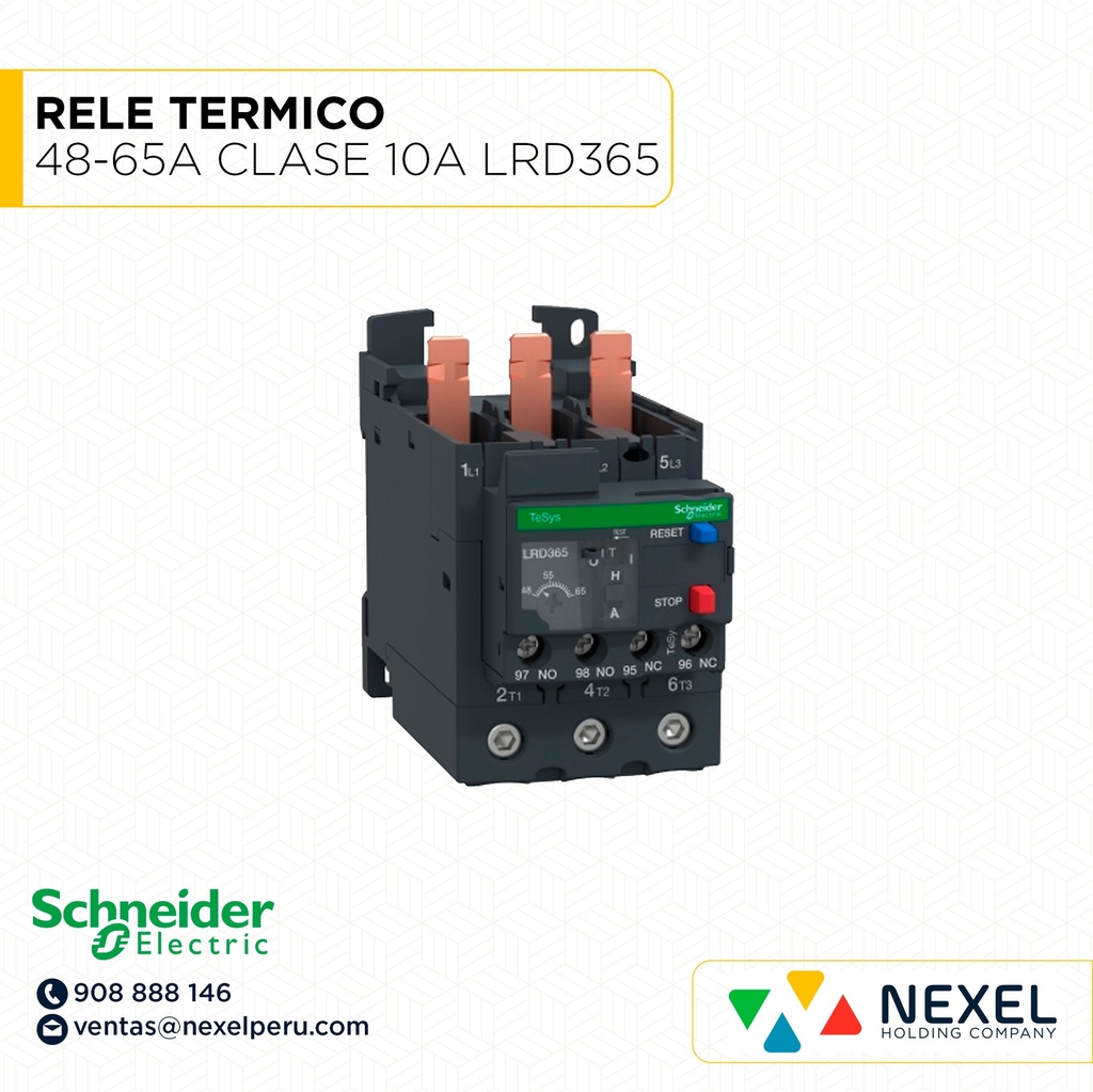 RELE TERMICO 48-65A CLASE 10A LRD365 SCHNEIDER