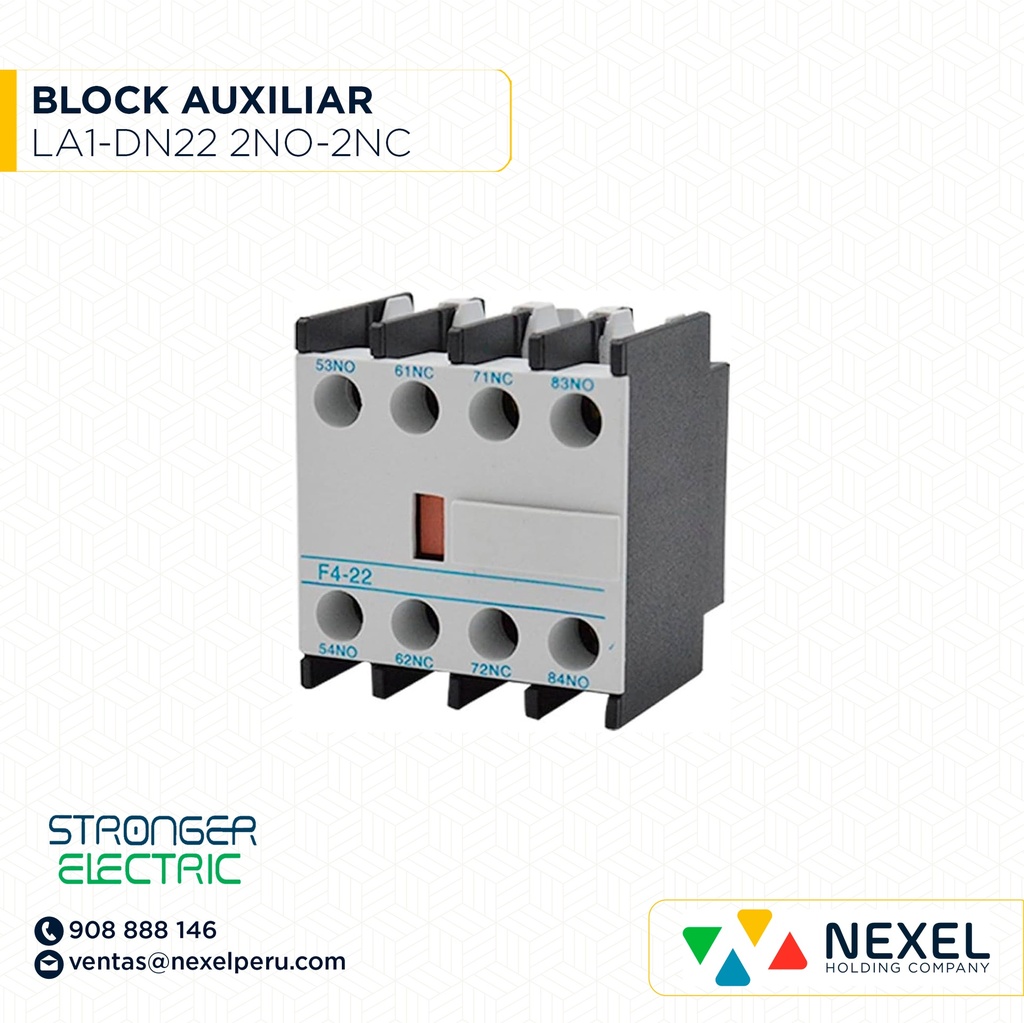 OUT- BLOCK AUXILIAR LA1-DN22 2NO-2NC STRONGER