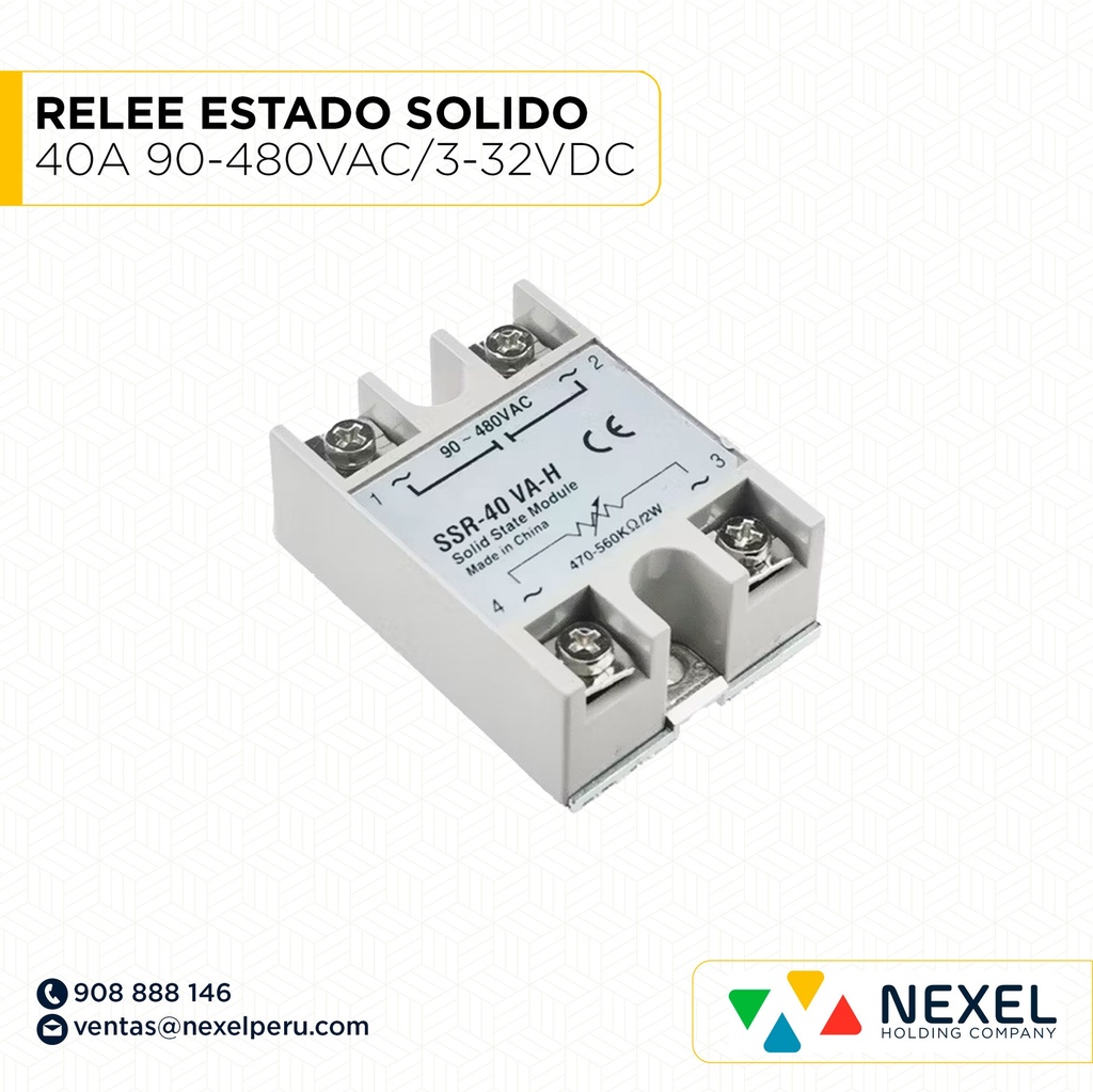 OUT- RELEE ESTADO SOLIDO 40A (90-480VAC/3-32VDC) STANDARD