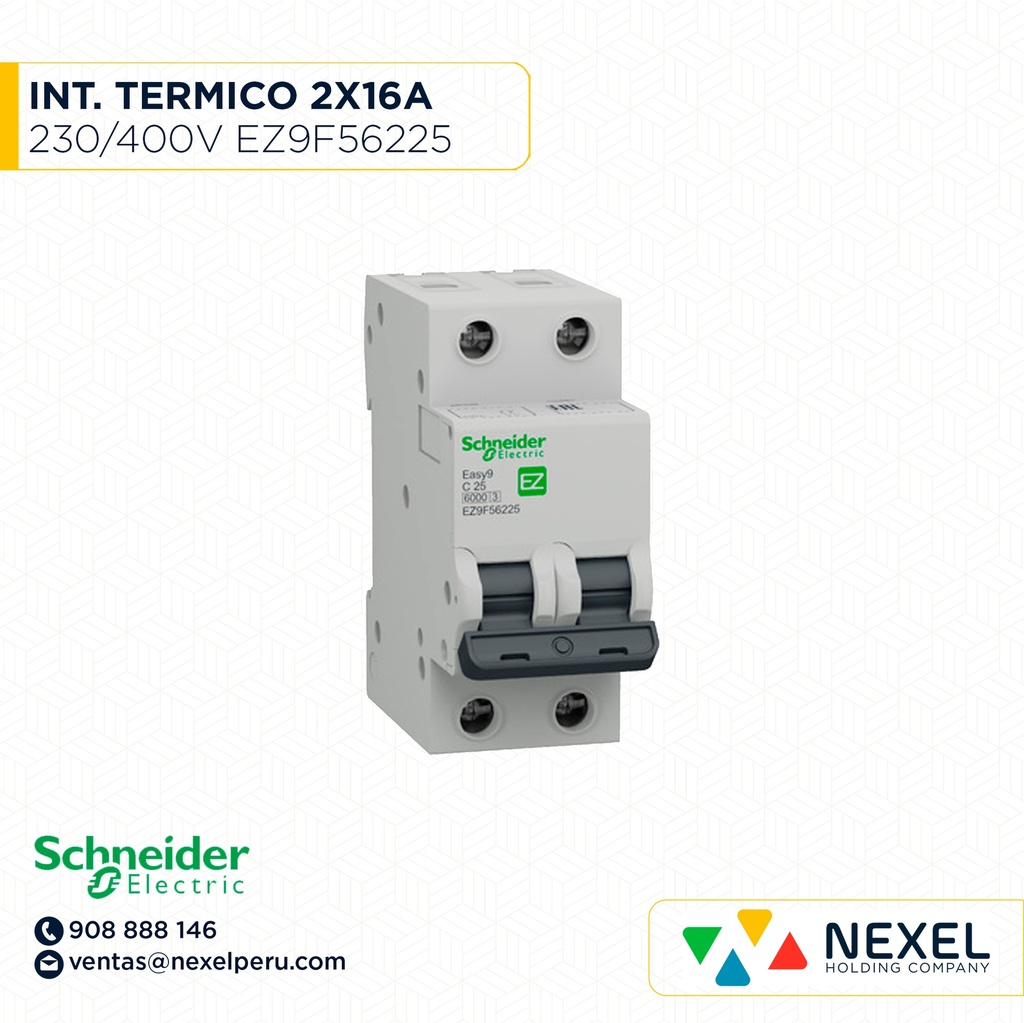 INTERR. TERMICO 2X25A 230/400V 6K EASY9 EZ9F56225 SCHNEIDER