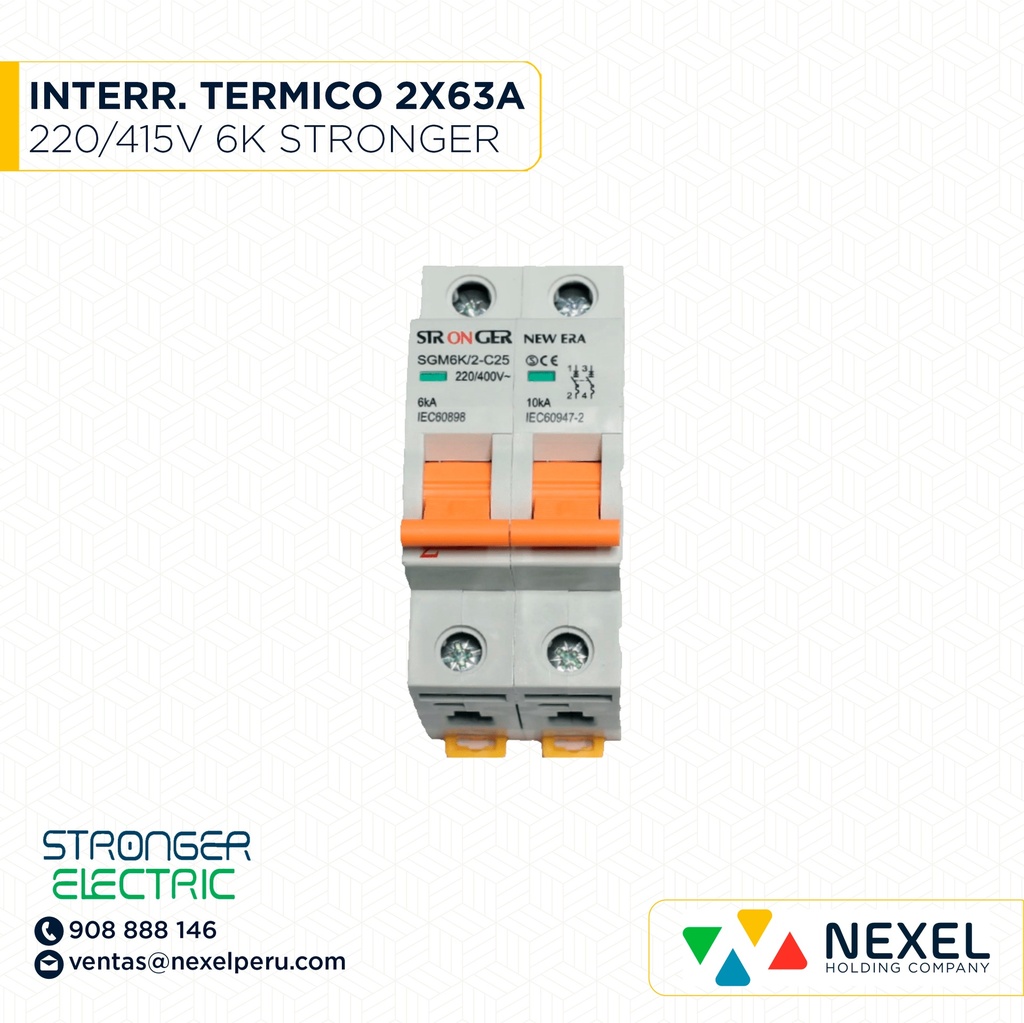 INTERR. TERMICO 2X63A 220/415V 6K STRONGER