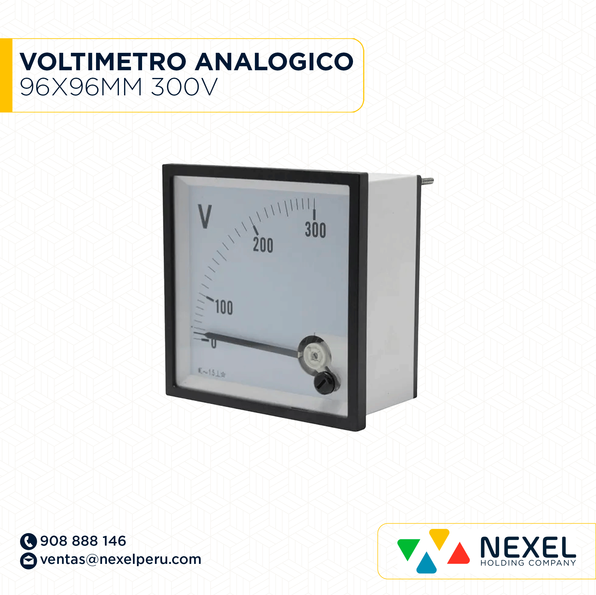 OUT-VOLTIMETRO ANALOGICO 96X96MM 300V IMPORTADO