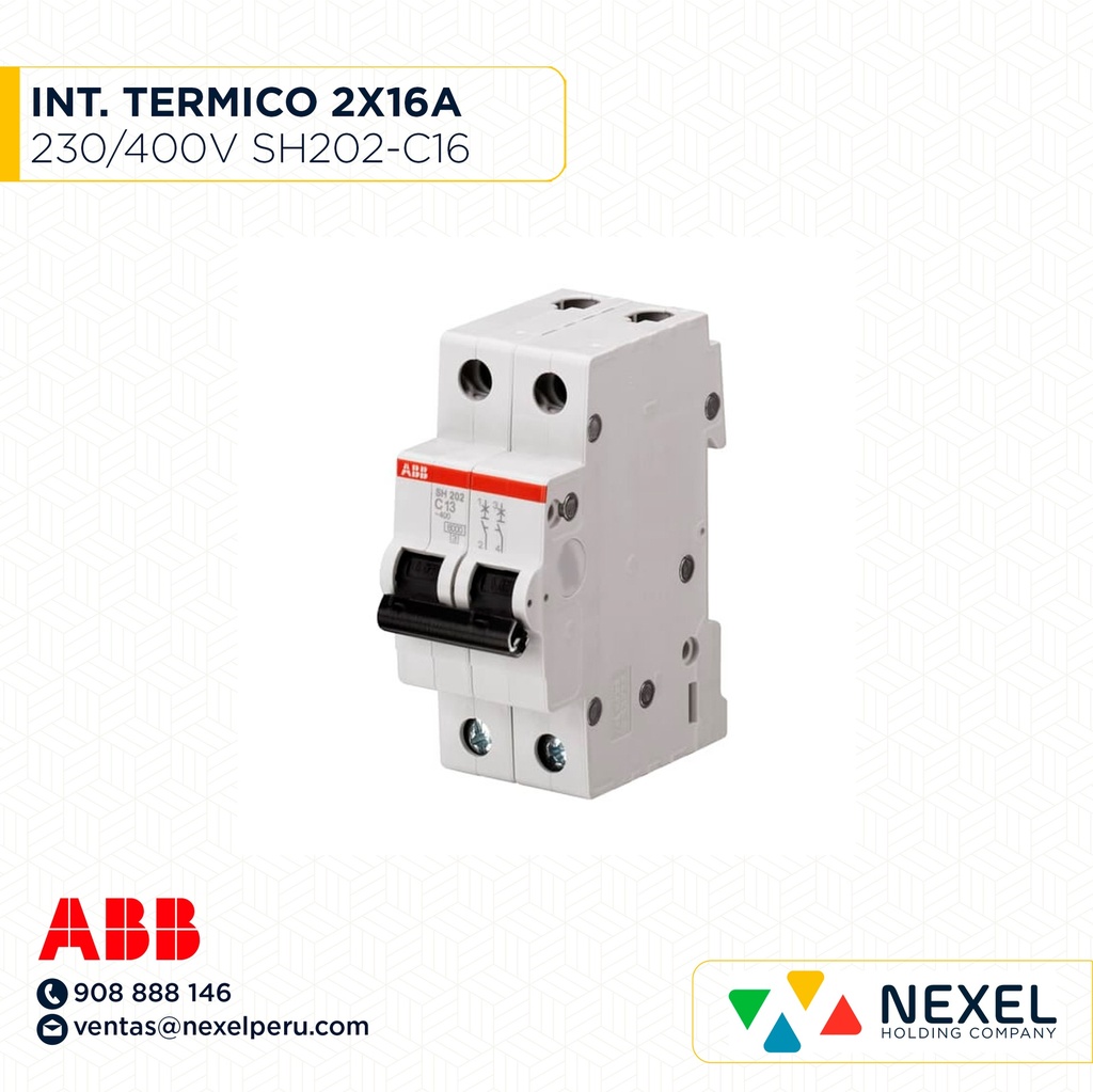 OUT-INTERR. TERMICO 2X16A 230/400V 6K SH202-C16 ABB
