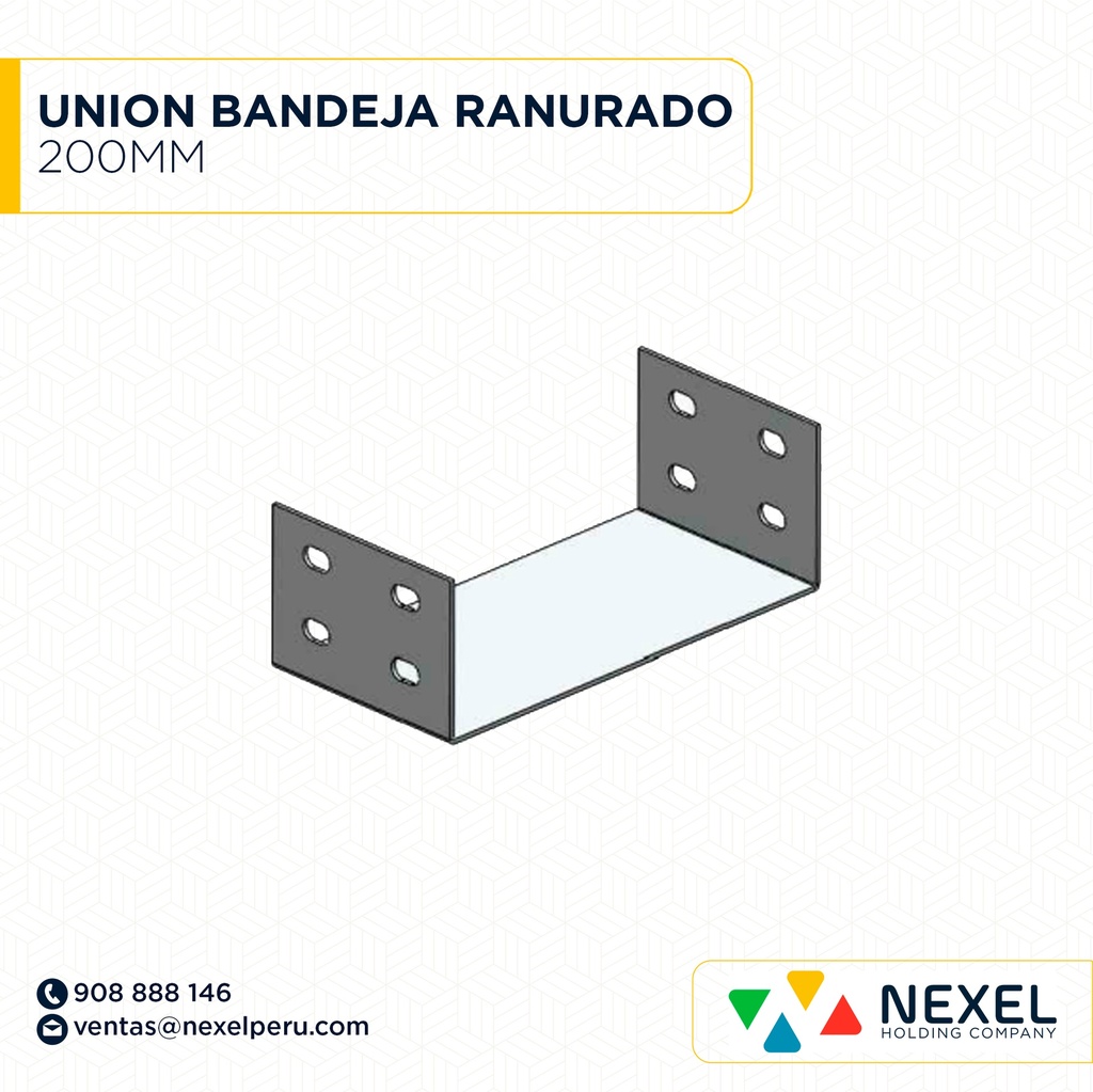 UNION BANDEJA RANURADO 200MM NACIONAL (MUESTRA)
