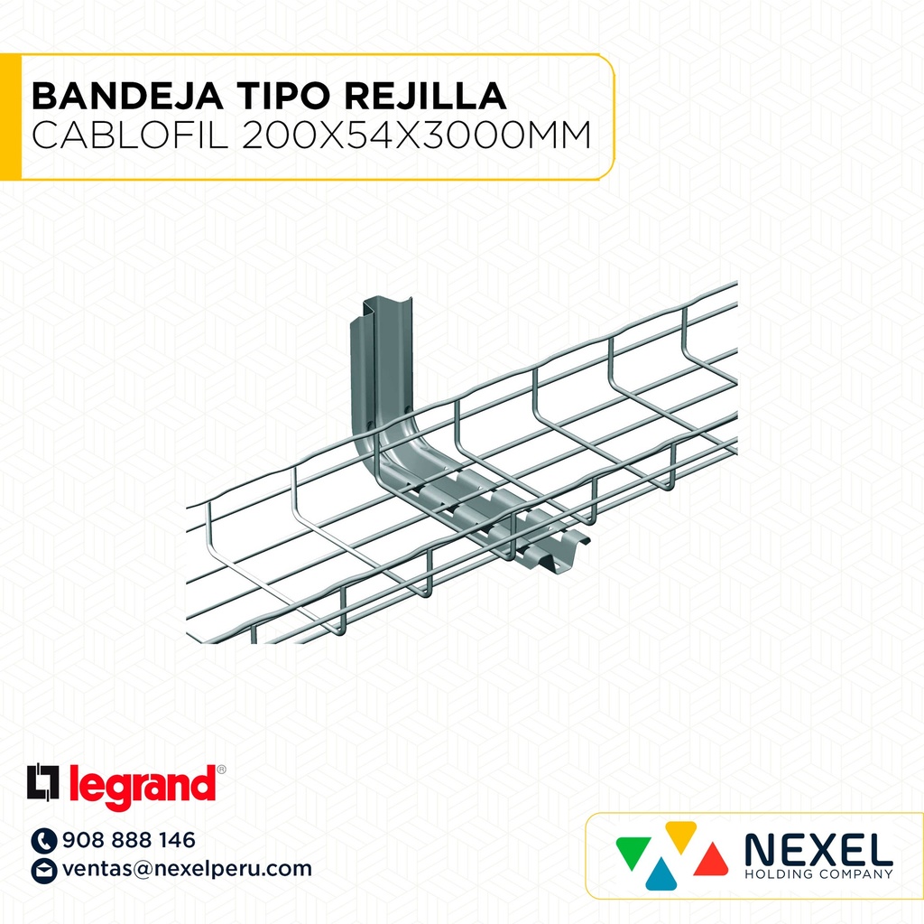 BANDEJA TIPO REJILLA CABLOFIL GALVANIZADO EN CALIENTE 200X54X3000MM LEGRAND 
