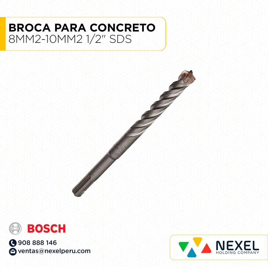 BROCA PARA CONCRETO 8MM2-10MM2 1/2" SDS BOSCH