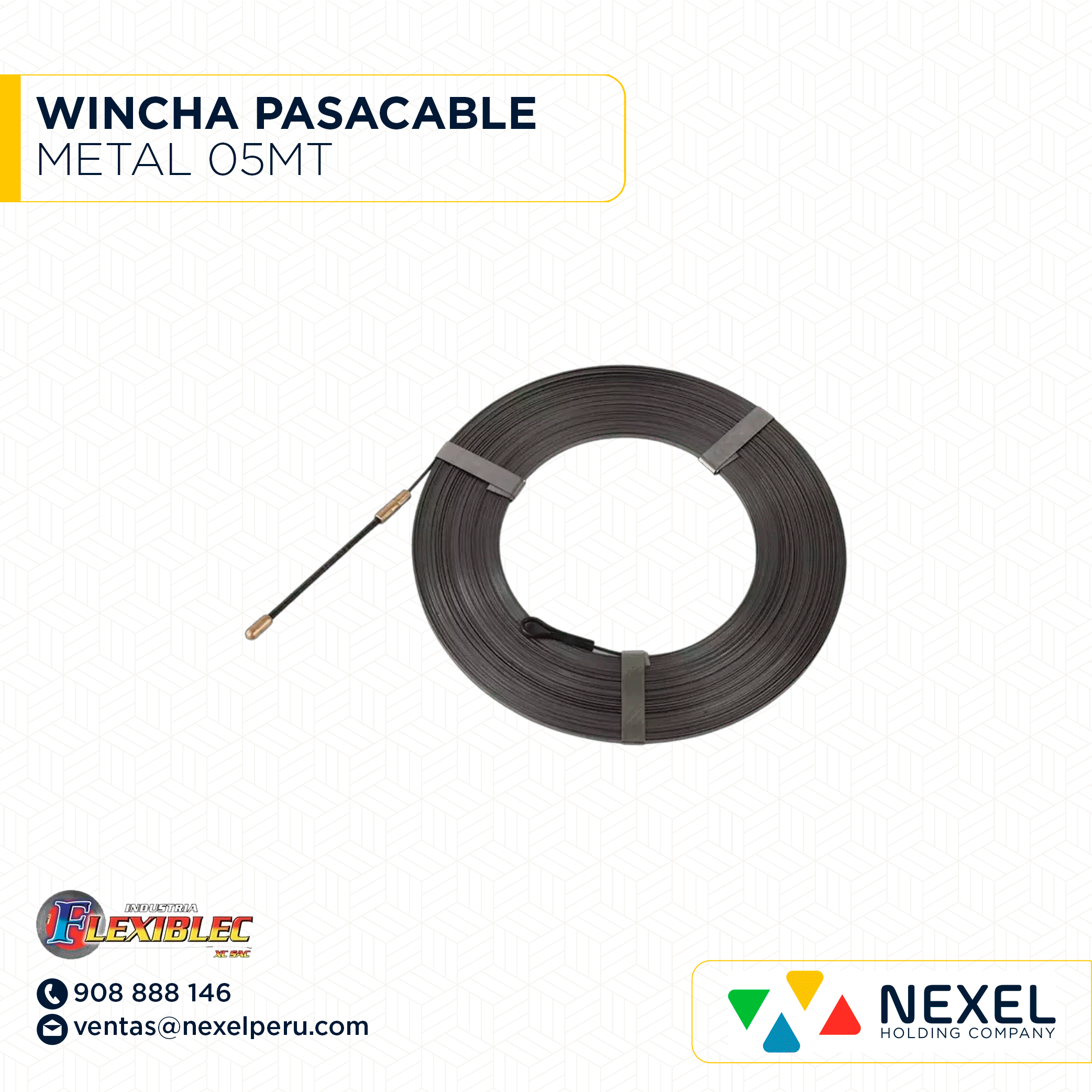 WINCHA PASACABLE METAL 05MT FLEXIBLEC
