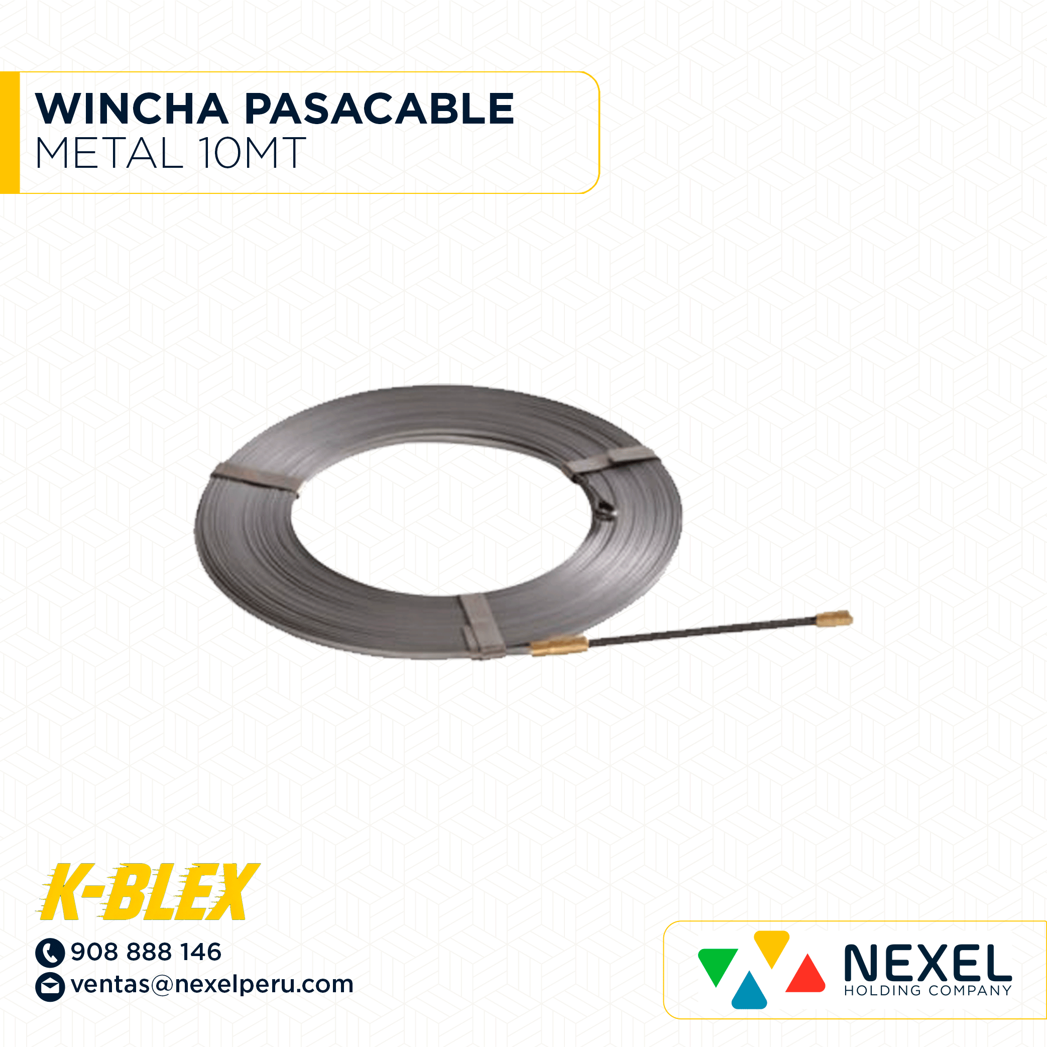 WINCHA PASACABLE METAL 10MT K-BLEX - B