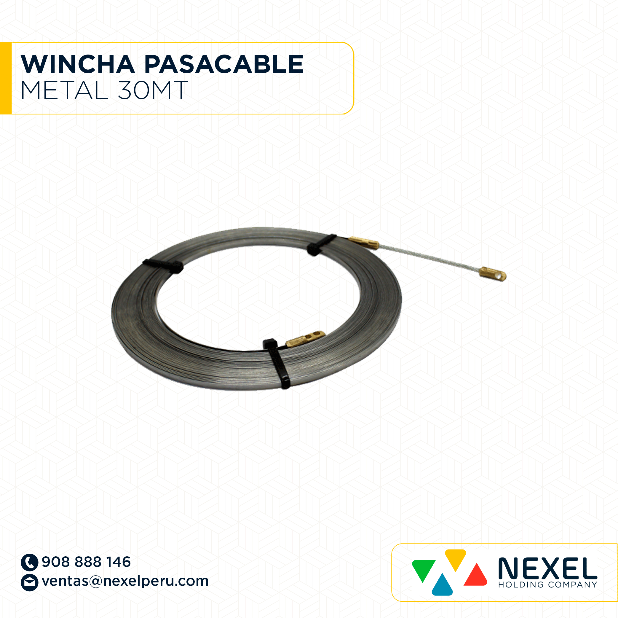 WINCHA PASACABLE METAL 30MT TMG