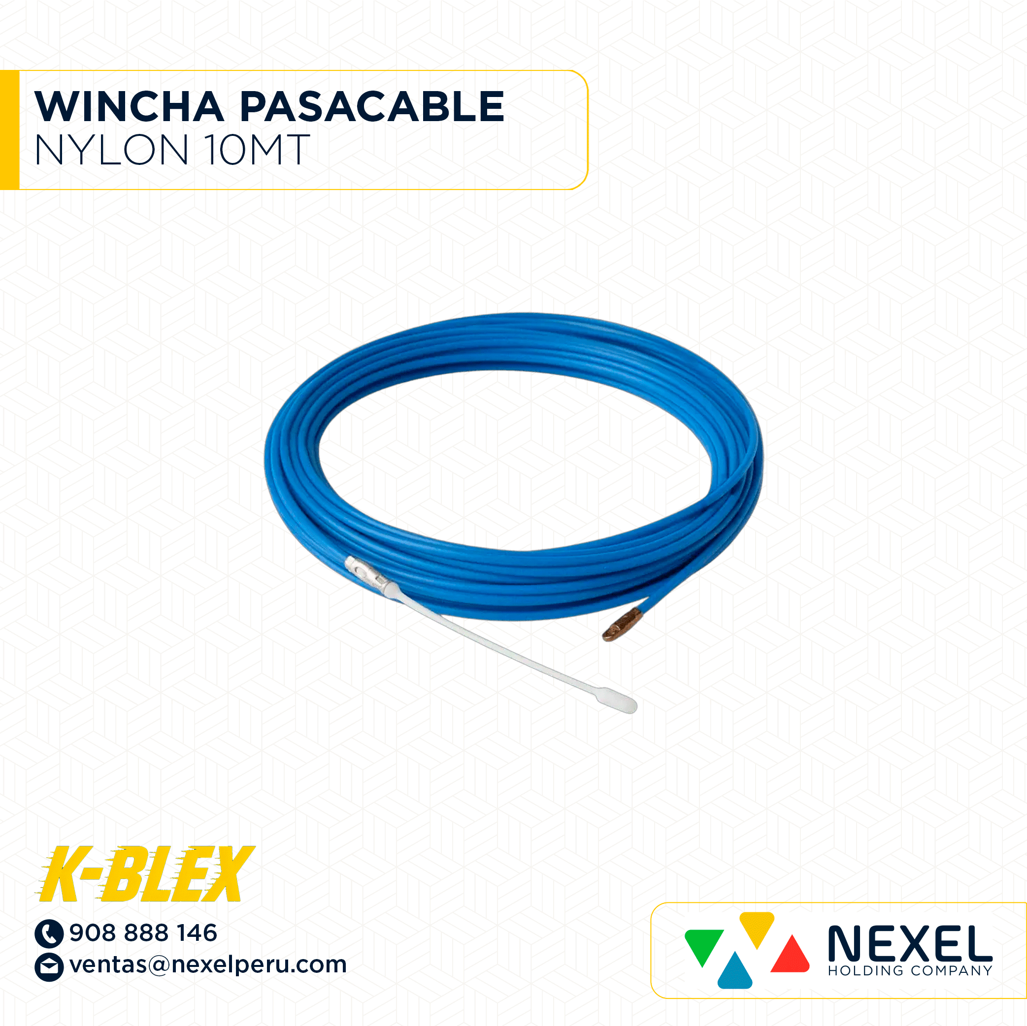 WINCHA PASACABLE NYLON 10MT K-BLEX