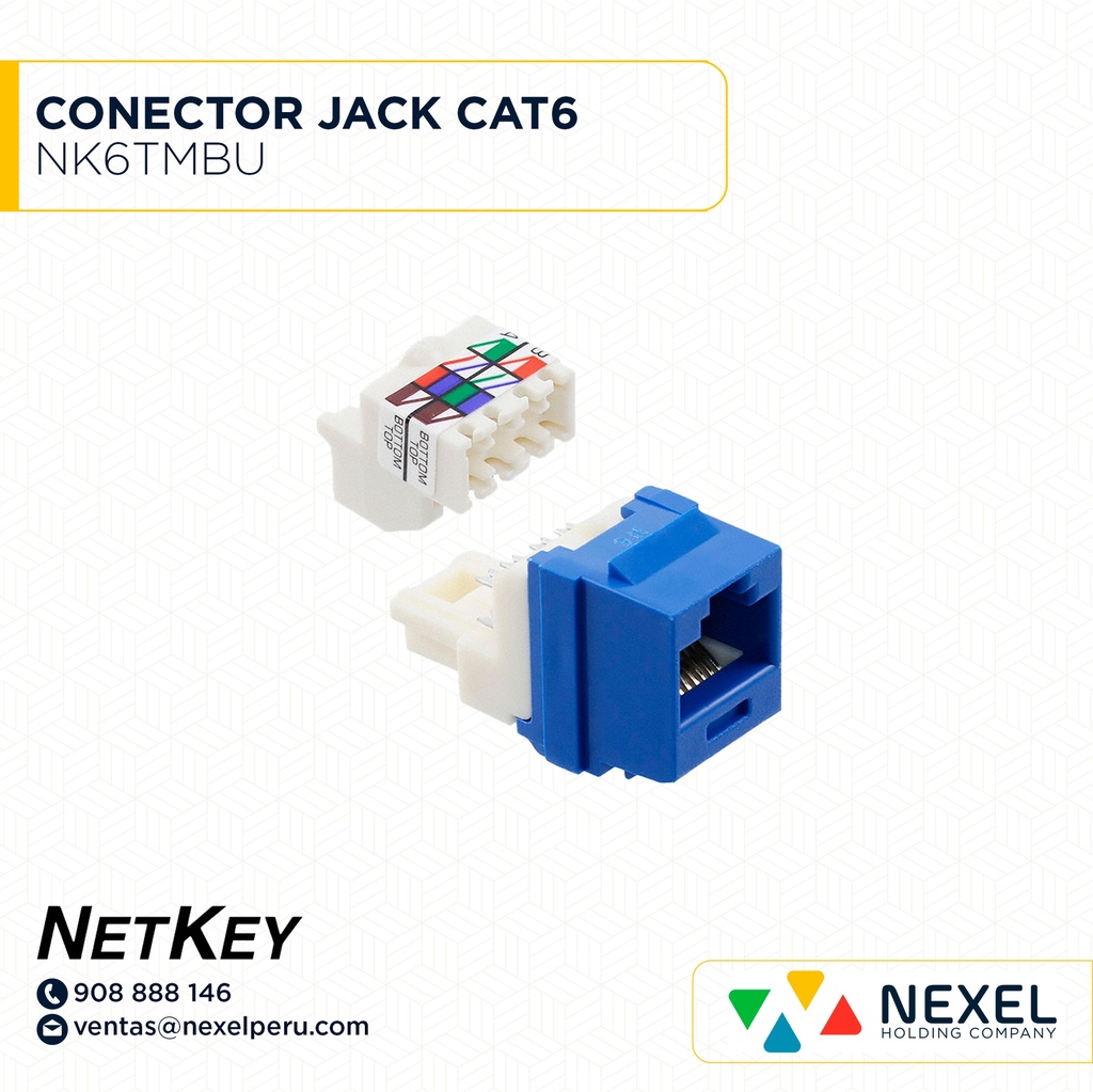 CONECTOR JACK CAT6 NK6TMBU NETKEY