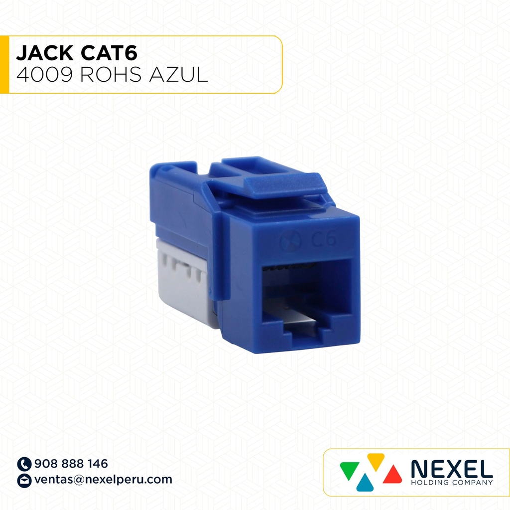 JACK CAT6 4009 ROHS AZUL IMPORTADO