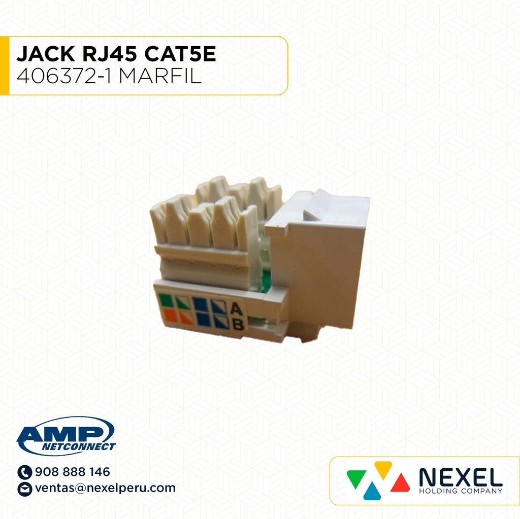 JACK RJ45 CAT5E 406372-1 MARFIL AMP NETCONNECT