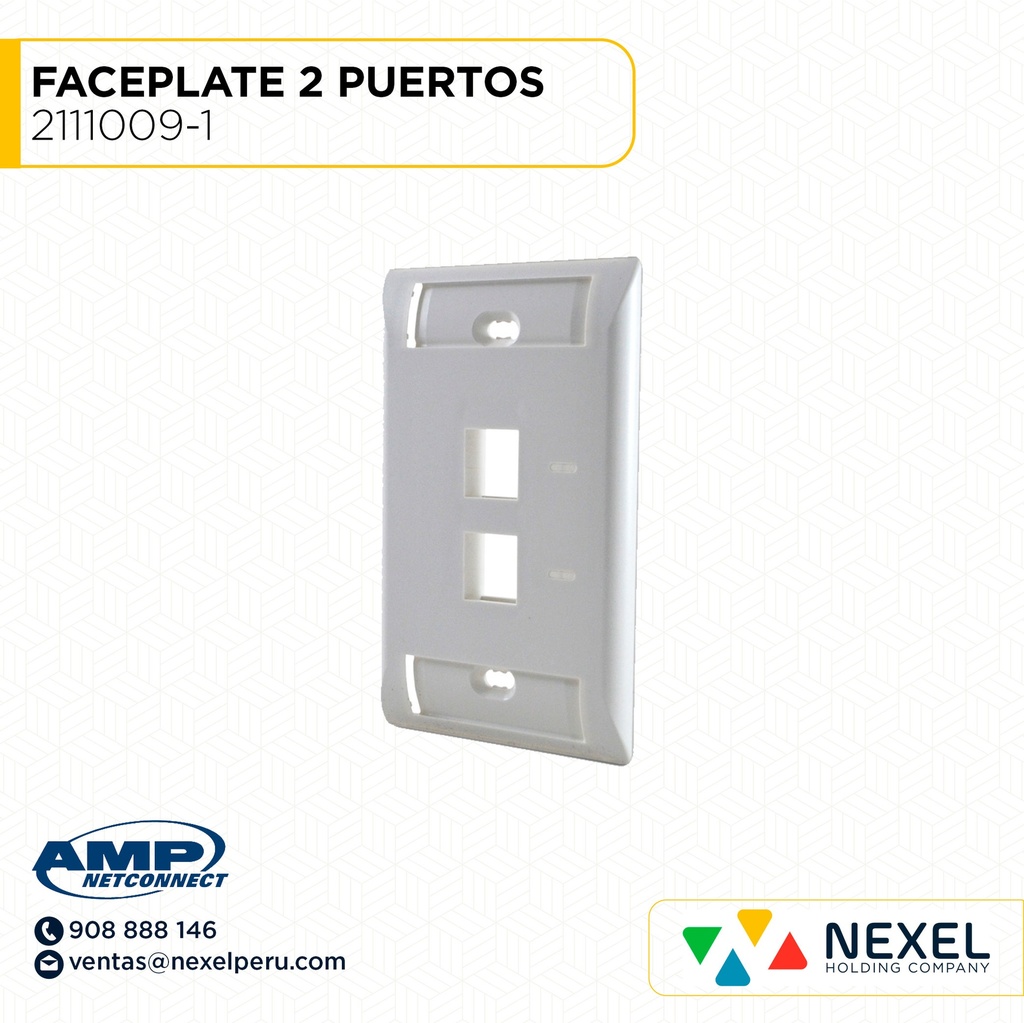 OUT- FACEPLATE 2 PUERTOS 2111009-1 AMP NETCONNECT