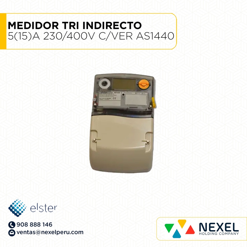 OUT- MEDIDOR TRIFÁSICO ELSTER INDIRECTO 5(15)A 230/400V C/VER AS1440 ELSTER