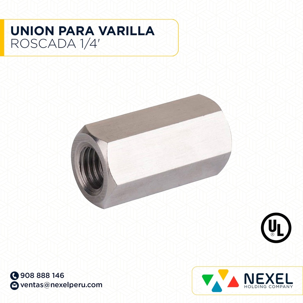 OUT- UNION PARA BARILLA ROSCADA 1/4' STANDARD