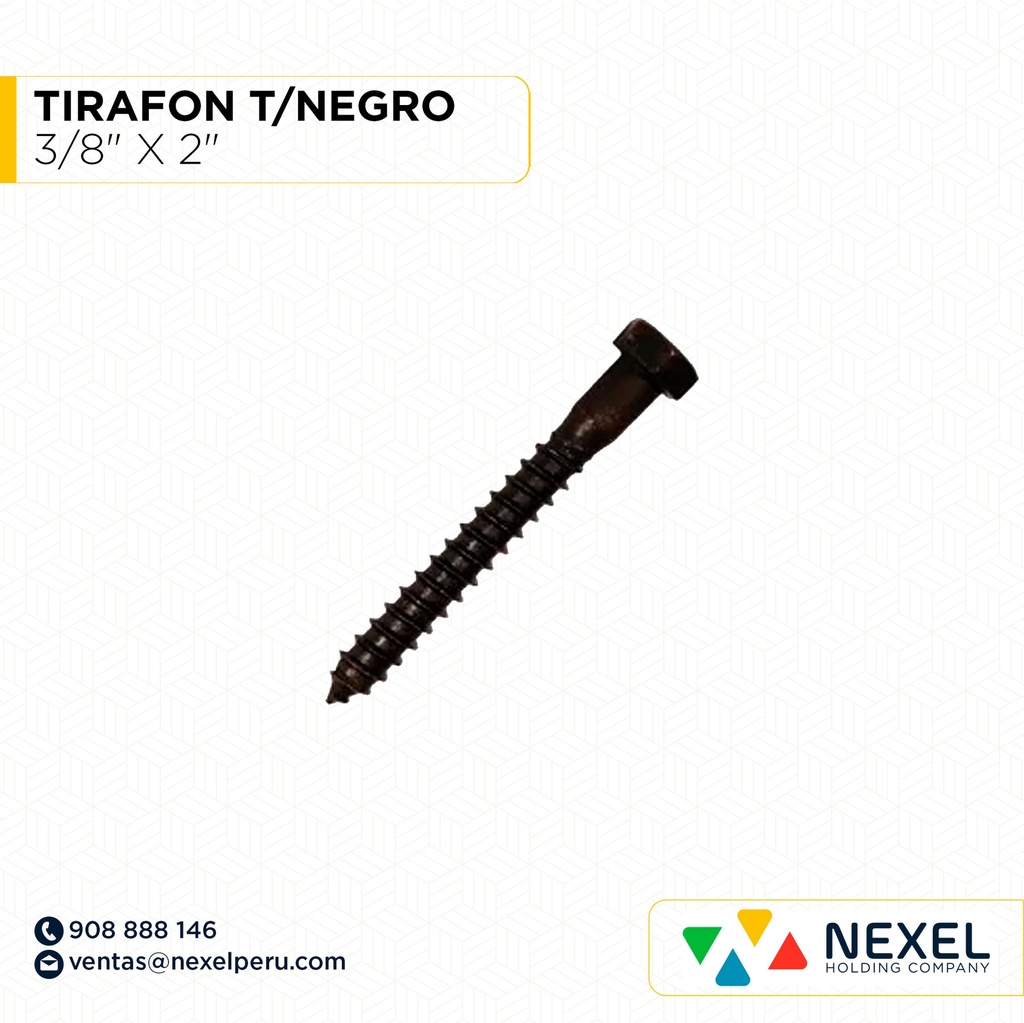 OUT- TIRAFON 3/8" X 2" T/NEGRO STANDARD