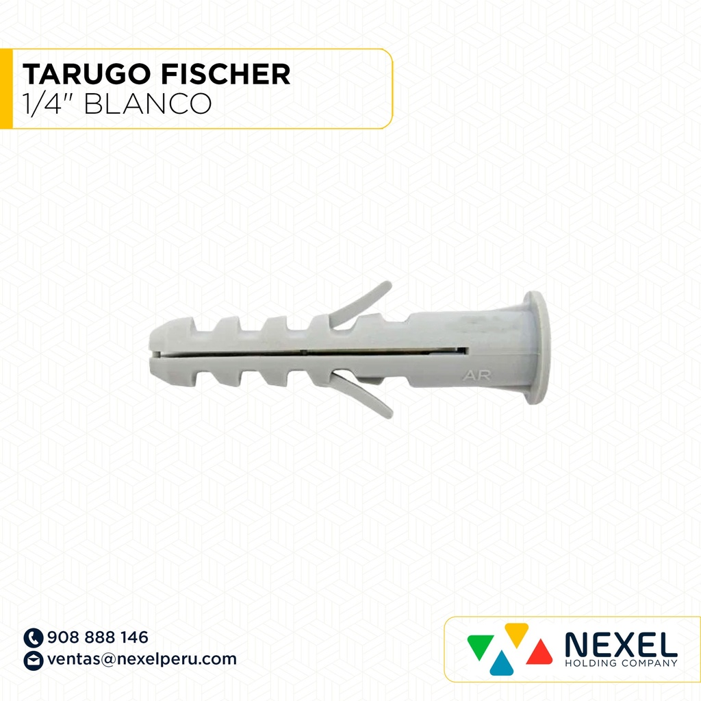TARUGO FISCHER 1/4" BLANCO STANDARD