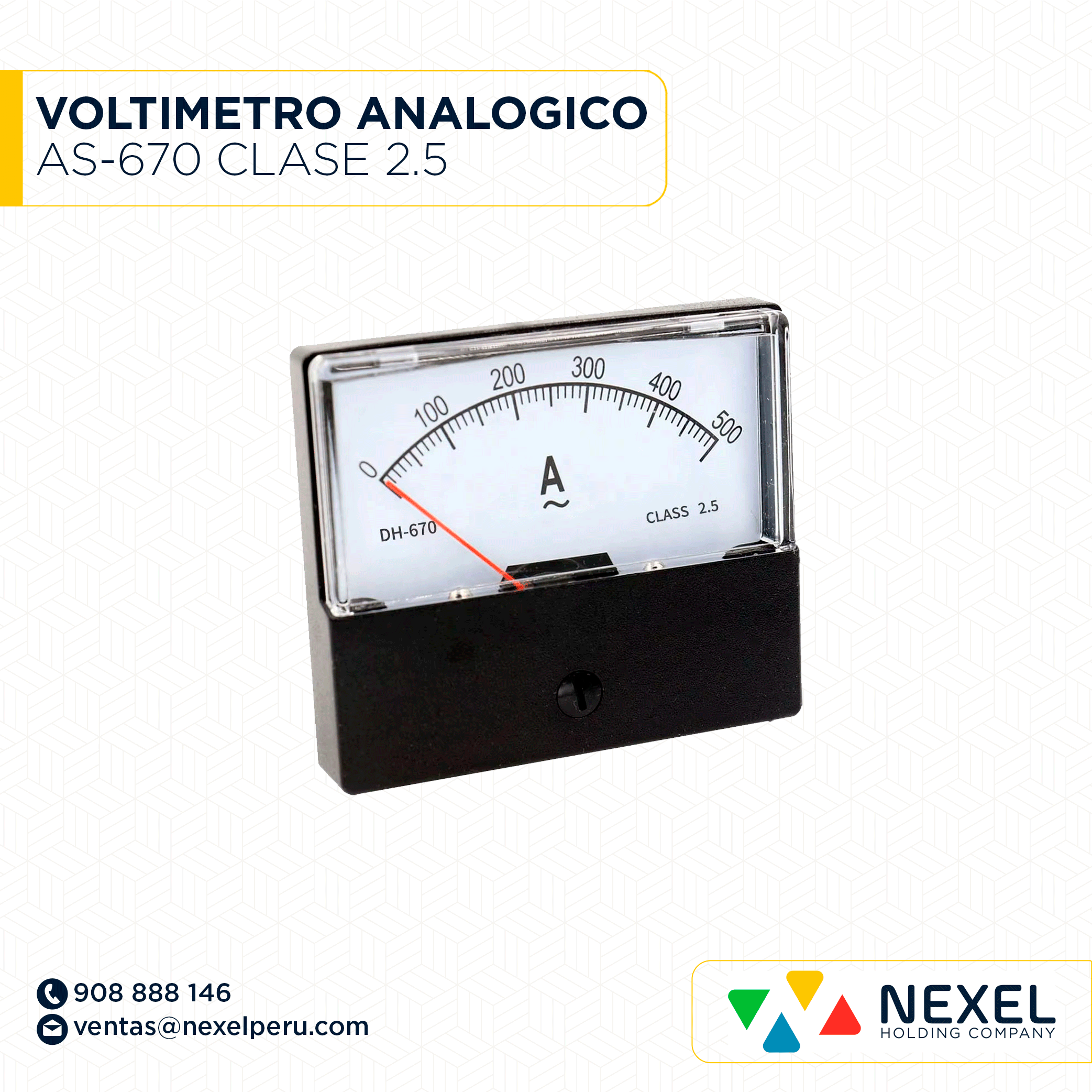 VOLTIMETRO ANALOGICO AS-670 CLASE 2.5 TMG