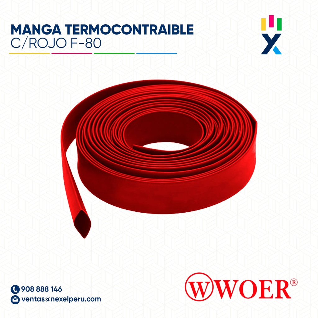 MANGA TERMOCONTRAIBLE C/ROJO F-80 WOER