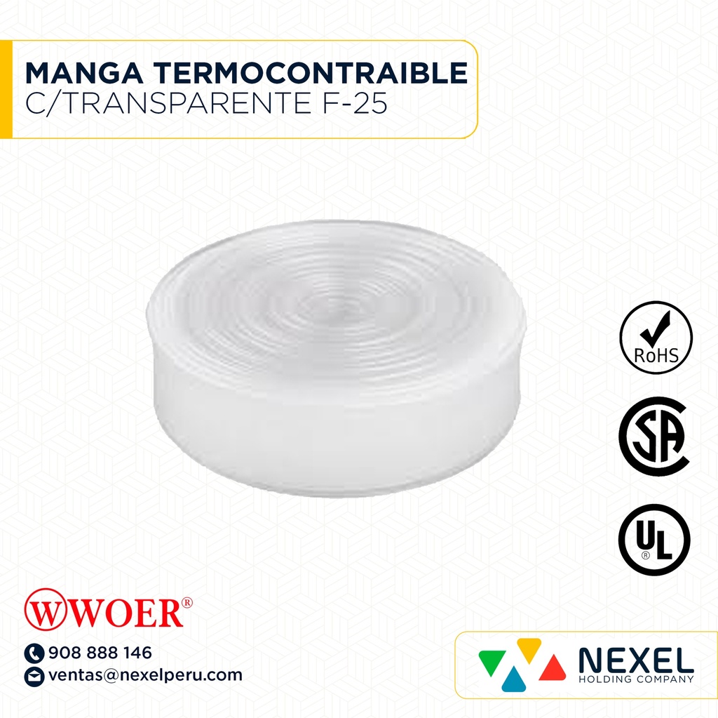 MANGA TERMOCONTRAIBLE C/TRANSPARENTE F-25 WOER