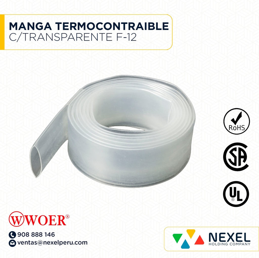 MANGA TERMOCONTRAIBLE C/TRANSPARENTE F-12 WOER