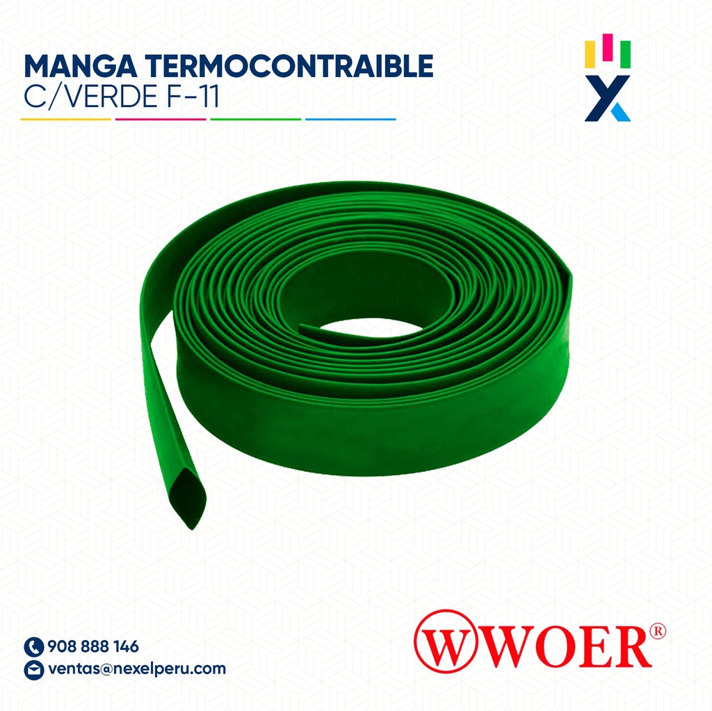 MANGA TERMOCONTRAIBLE C/VERDE F-11 WOER