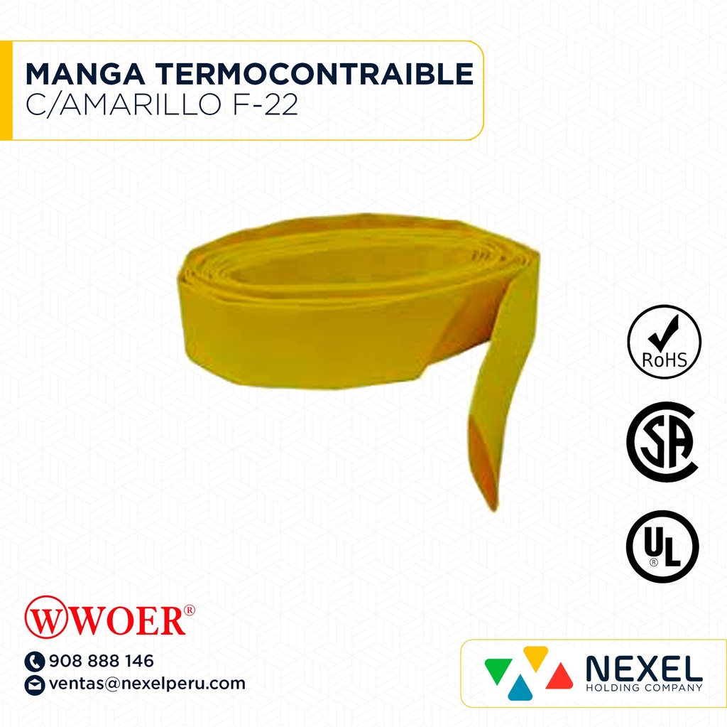 MANGA TERMOCONTRAIBLE C/AMARILLO F-22 WOER