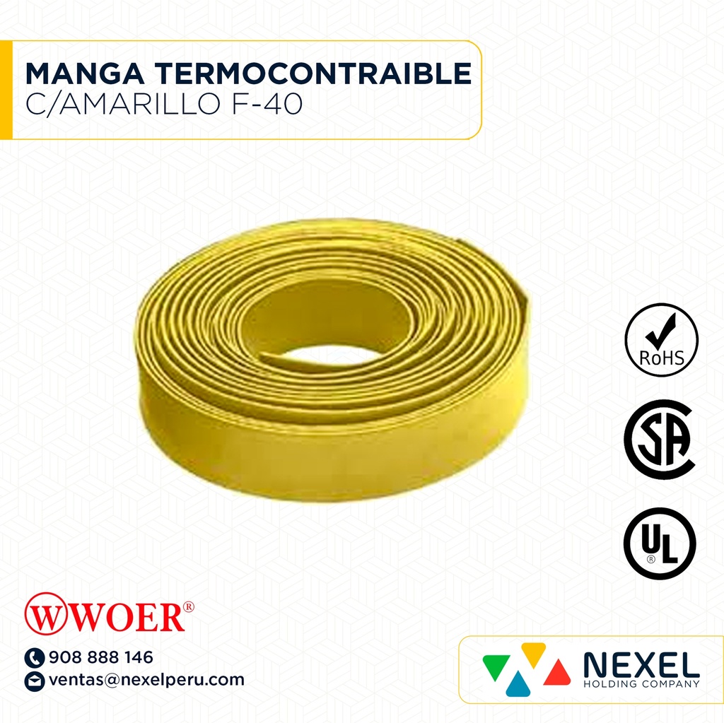 MANGA TERMOCONTRAIBLE C/AMARILLO F-40 WOER