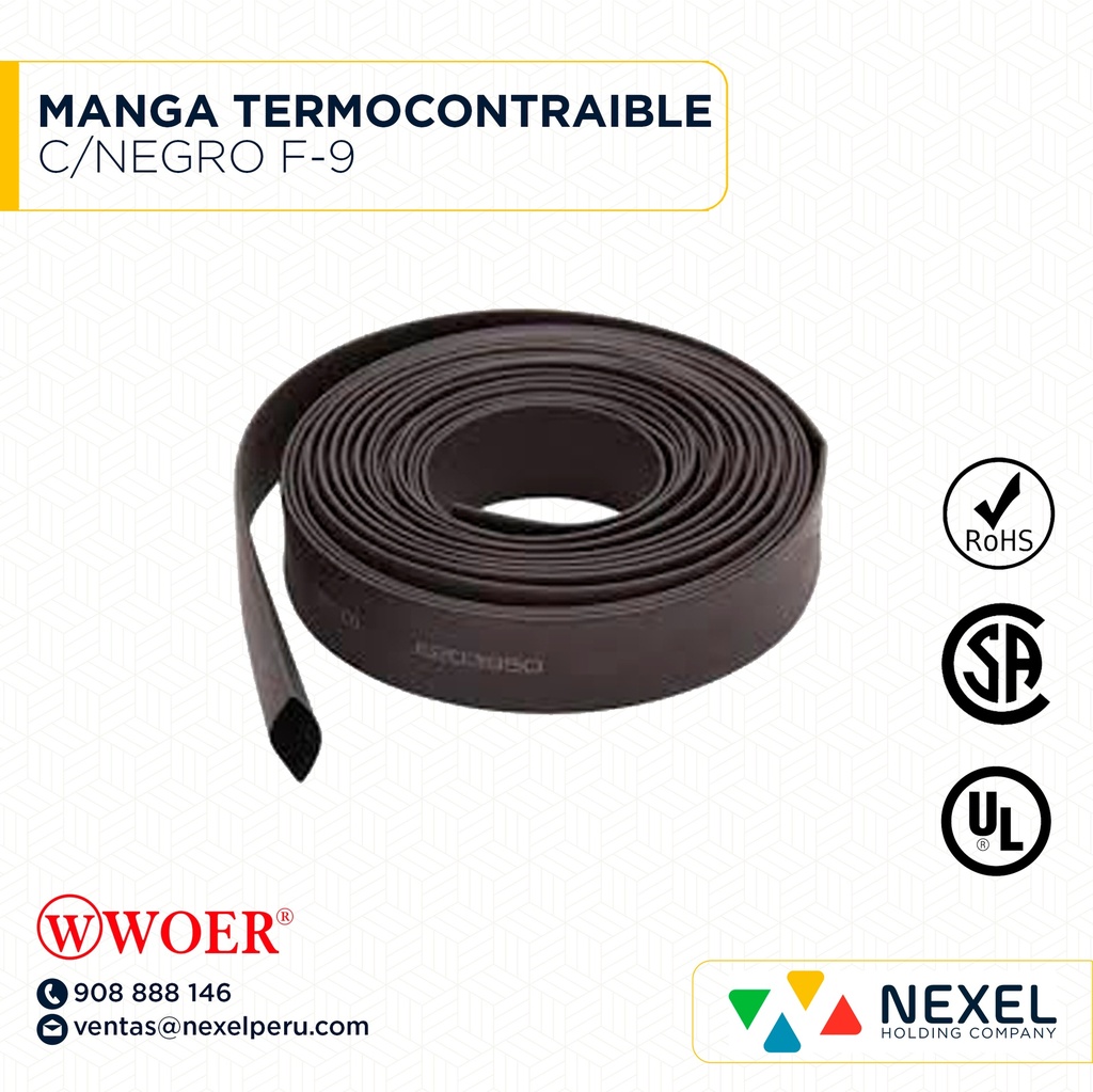 MANGA TERMOCONTRAIBLE C/NEGRO F-9 WOER