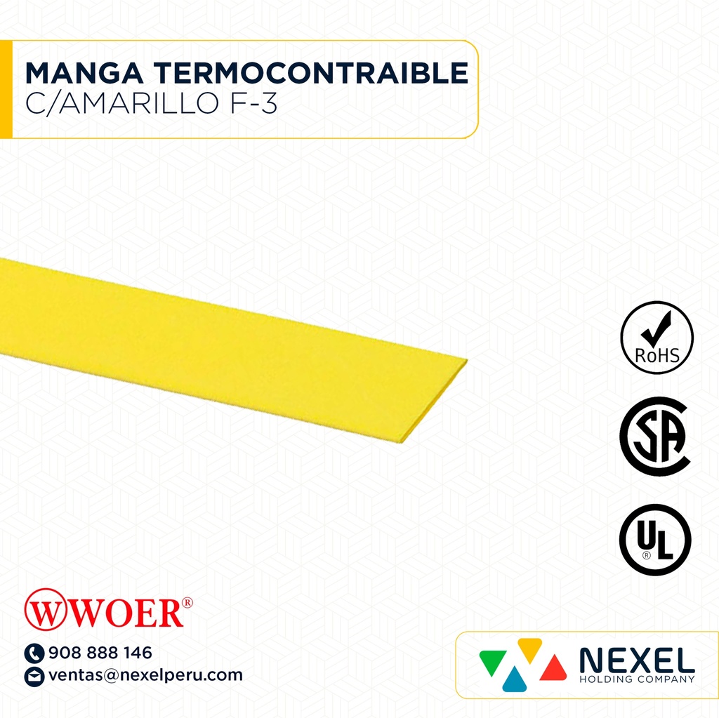 MANGA TERMOCONTRAIBLE C/AMARILLO F-3 WOER
