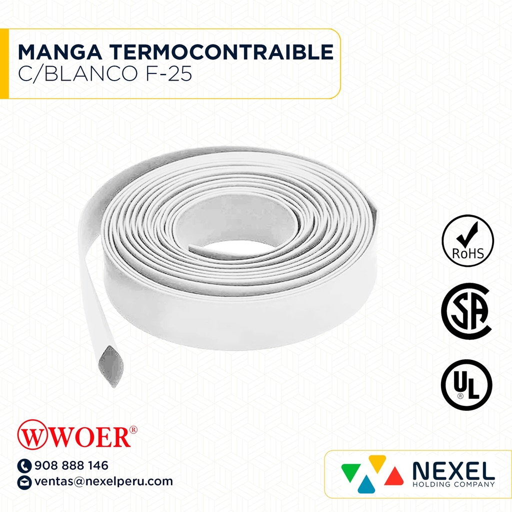 MANGA TERMOCONTRAIBLE C/BLANCO F-25 WOER
