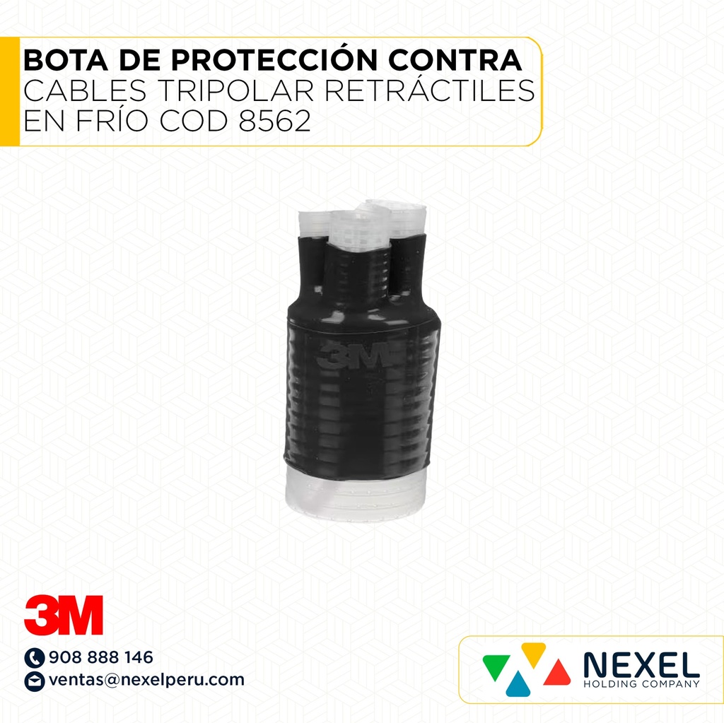 BOTA DE PROTECCIÓN CONTRA CABLES DE CAUCHO DE SILICONA TRIPOLAR RETRÁCTILES EN FRÍO COD 8562 3M