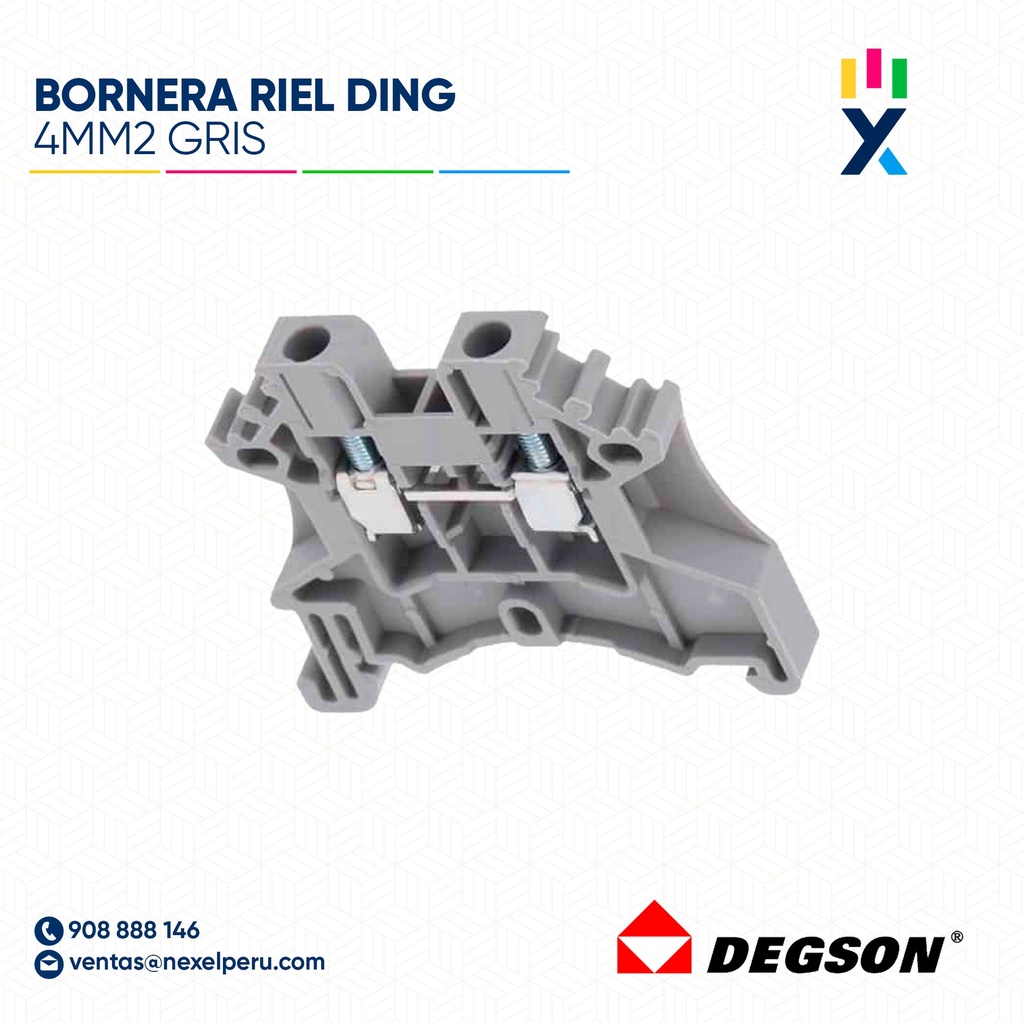 BORNERA RIEL DING 4MM2 GRIS DEGSON