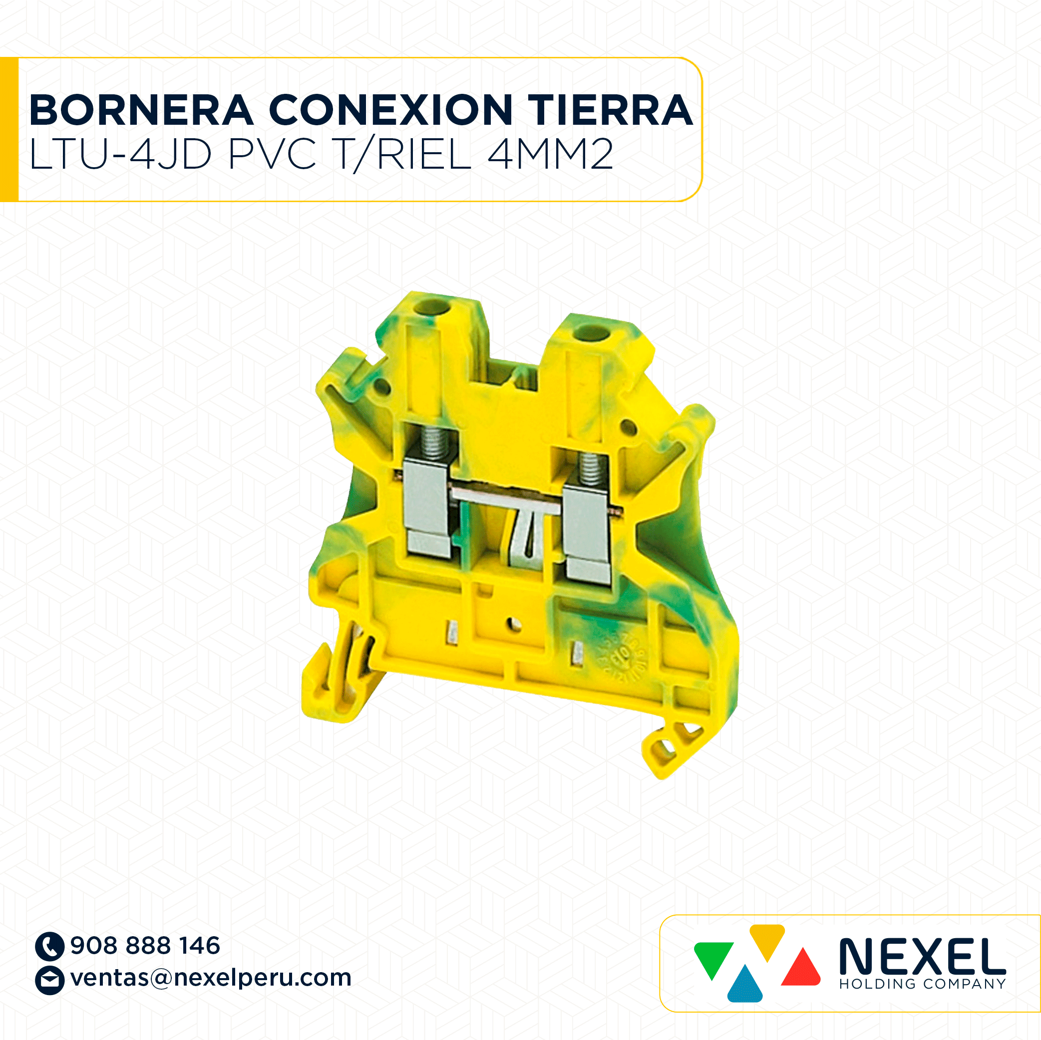BORNERA DE CONEXION A TIERRA LTU-4JD PVC T/RIEL 4MM2 STANDARD