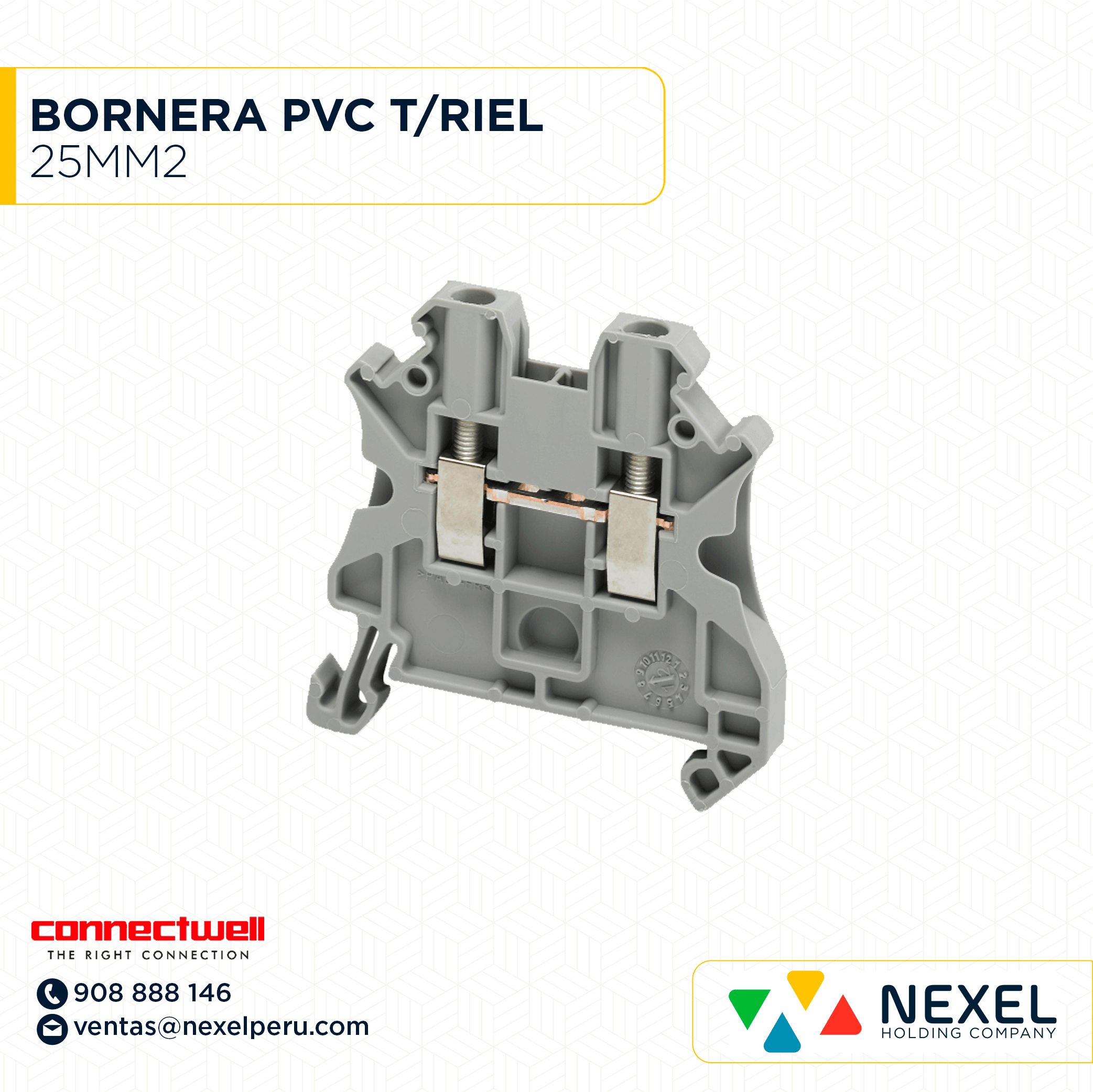 BORNERA PVC T/RIEL 25MM2 STANDARD CONNECTWELL
