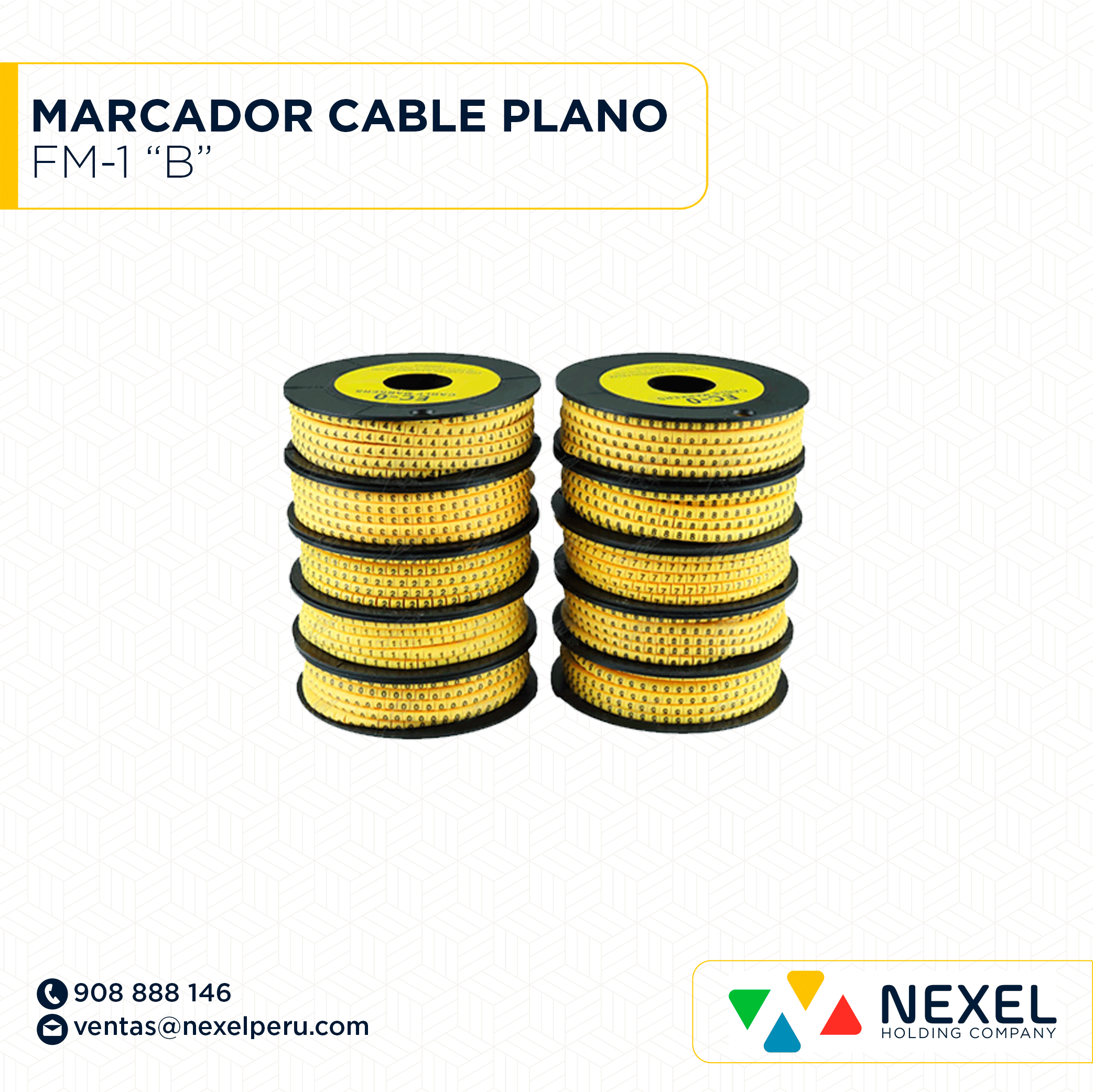 MARCADOR DE CABLE PLANO FM-1 "B" STANDARD