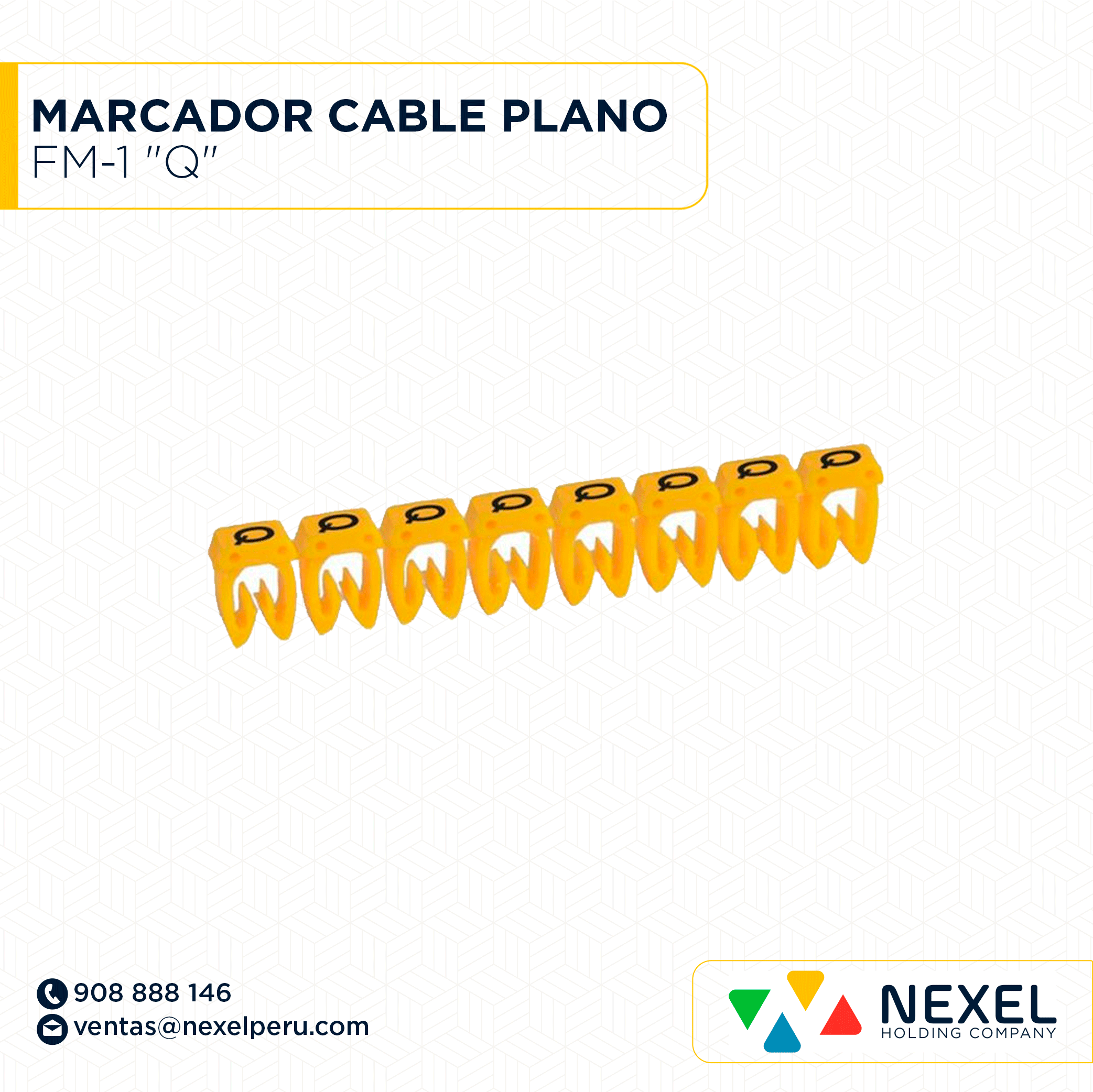 MARCADOR DE CABLE PLANO FM-1 "Q" STANDARD