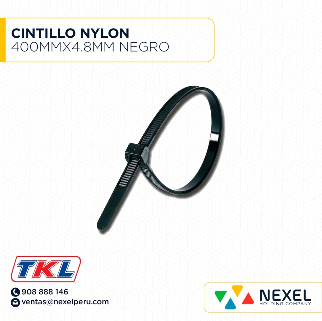 CINTILLO NYLON 400MMX4.8MM NEGRO TKL