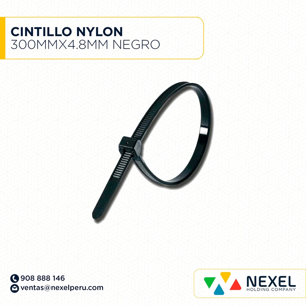 CINTILLO NYLON 300MMX4.8MM NEGRO STANDARD