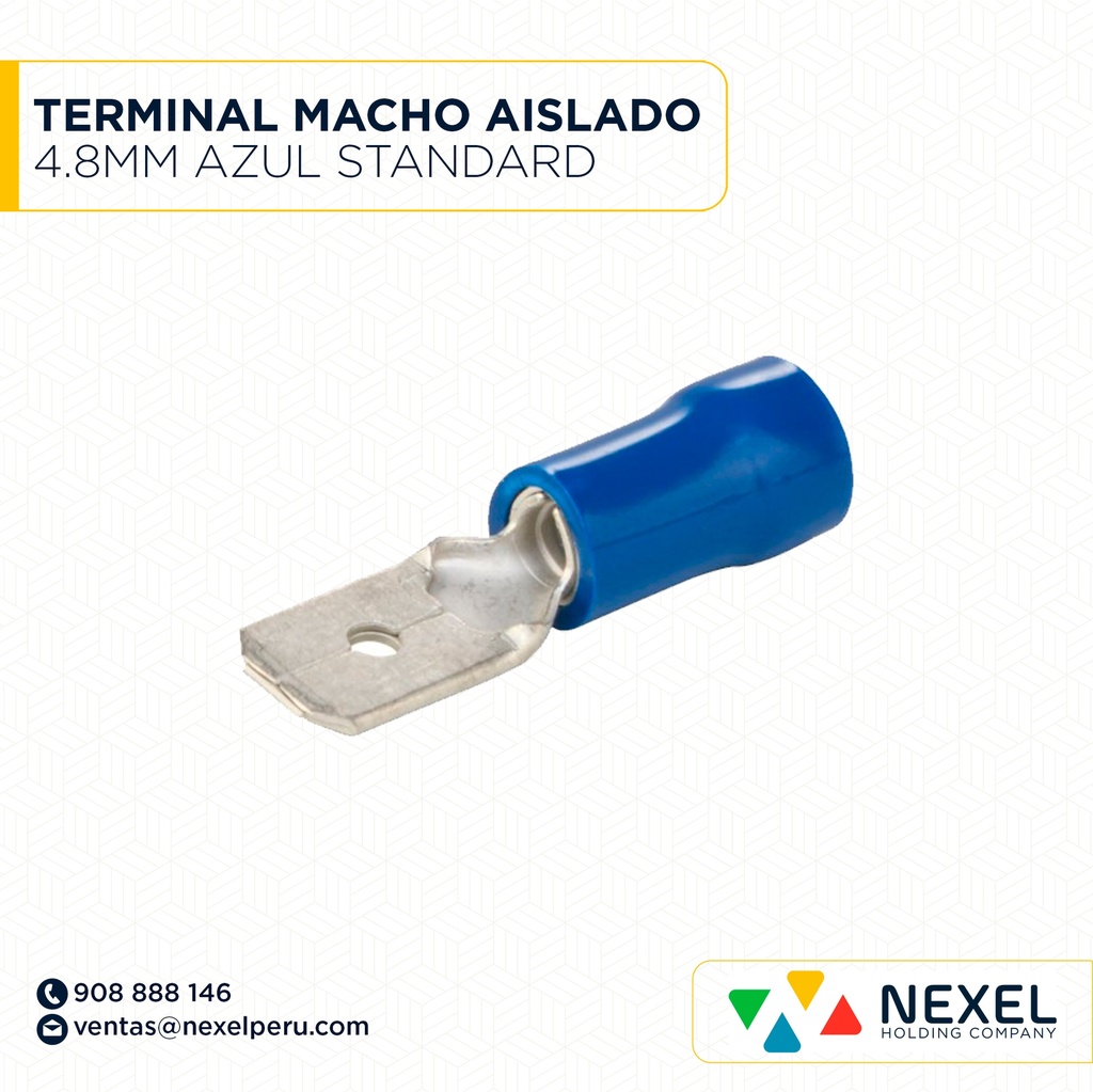 TERMINAL MACHO AISLADO 4.8MM AZUL STANDARD