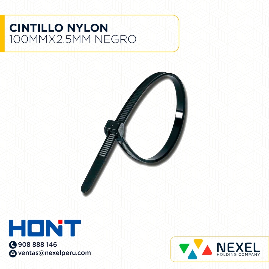 CINTILLO NYLON 100MMX2.5MM NEGRO HONT