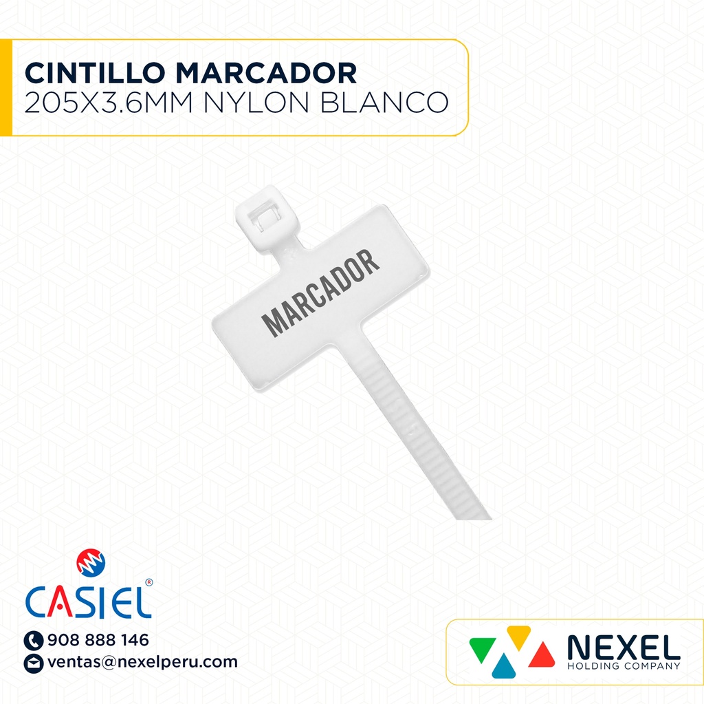 CINTILLO MARCADOR 205X3.6MM NYLON BLANCO CASIEL