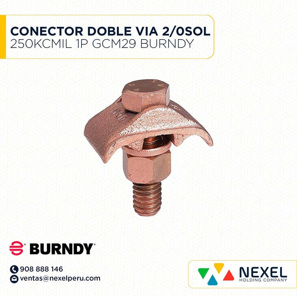 CONECTOR DOBLE VIA 2/0SOL 250KCMIL 1P GCM29 BURNDY