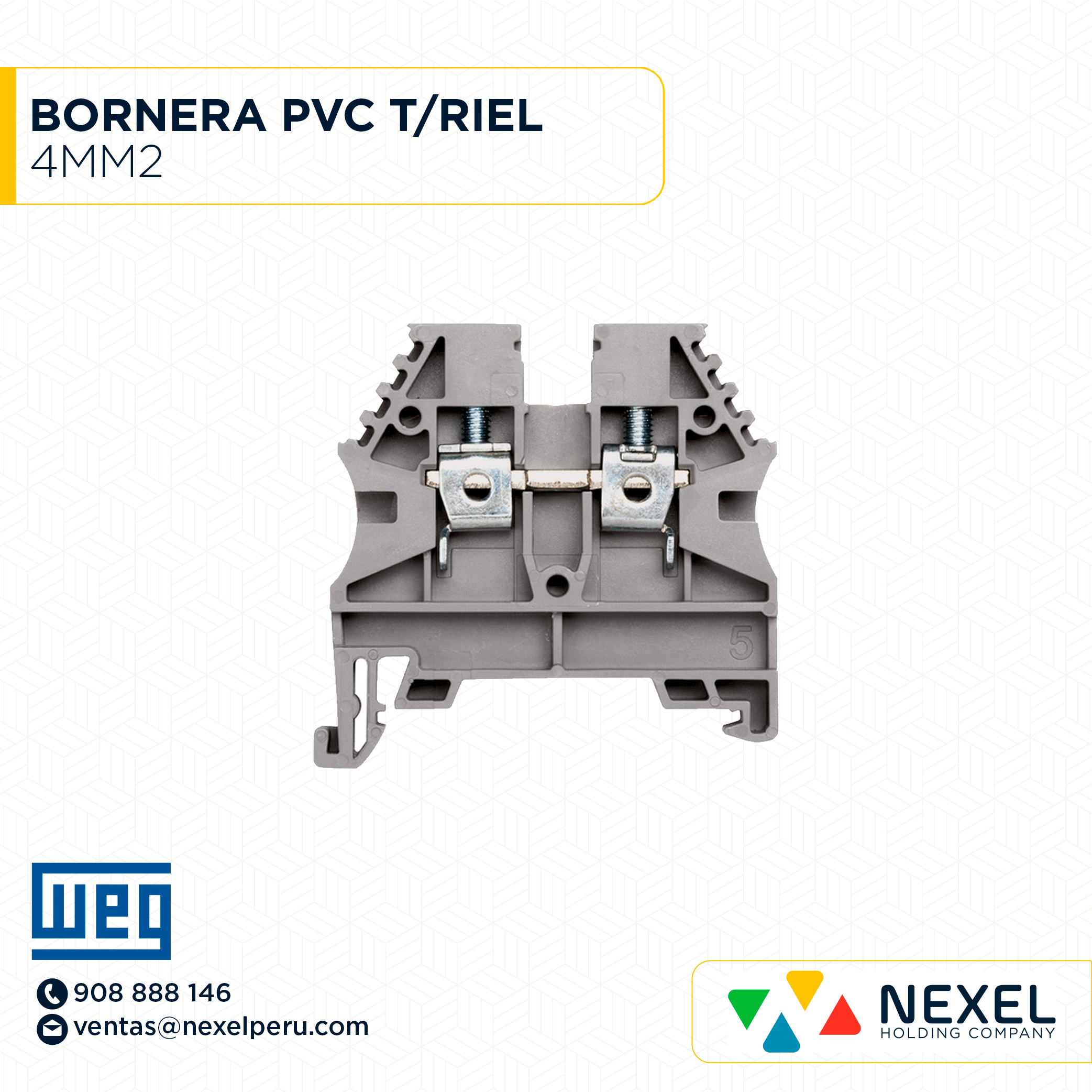 BORNERA PVC T/RIEL 4MM2 WEG