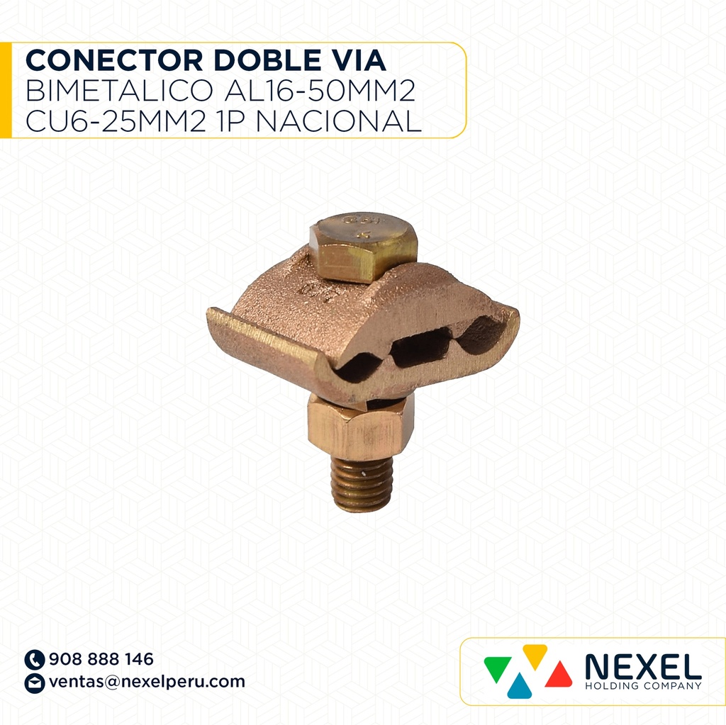 OUT- CONECTOR DOBLE VIA BIMETALICO AL16-50MM2 CU6-25MM2 1P NACIONAL