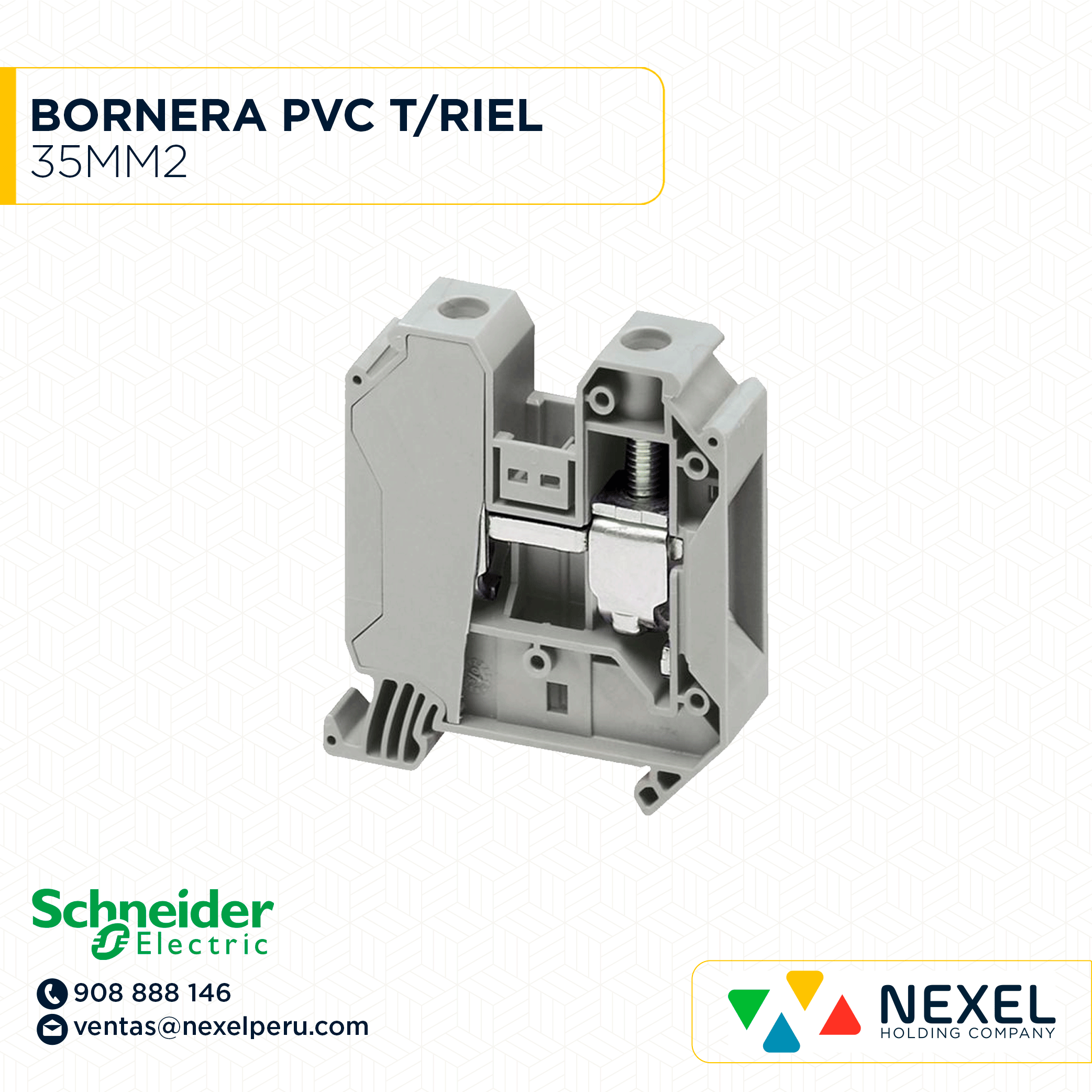 BORNERA PVC T/RIEL 35MM2 SCHNEIDER
