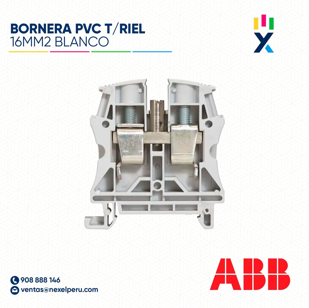 BORNERA PVC T/RIEL 16MM2 BLANCO ABB
