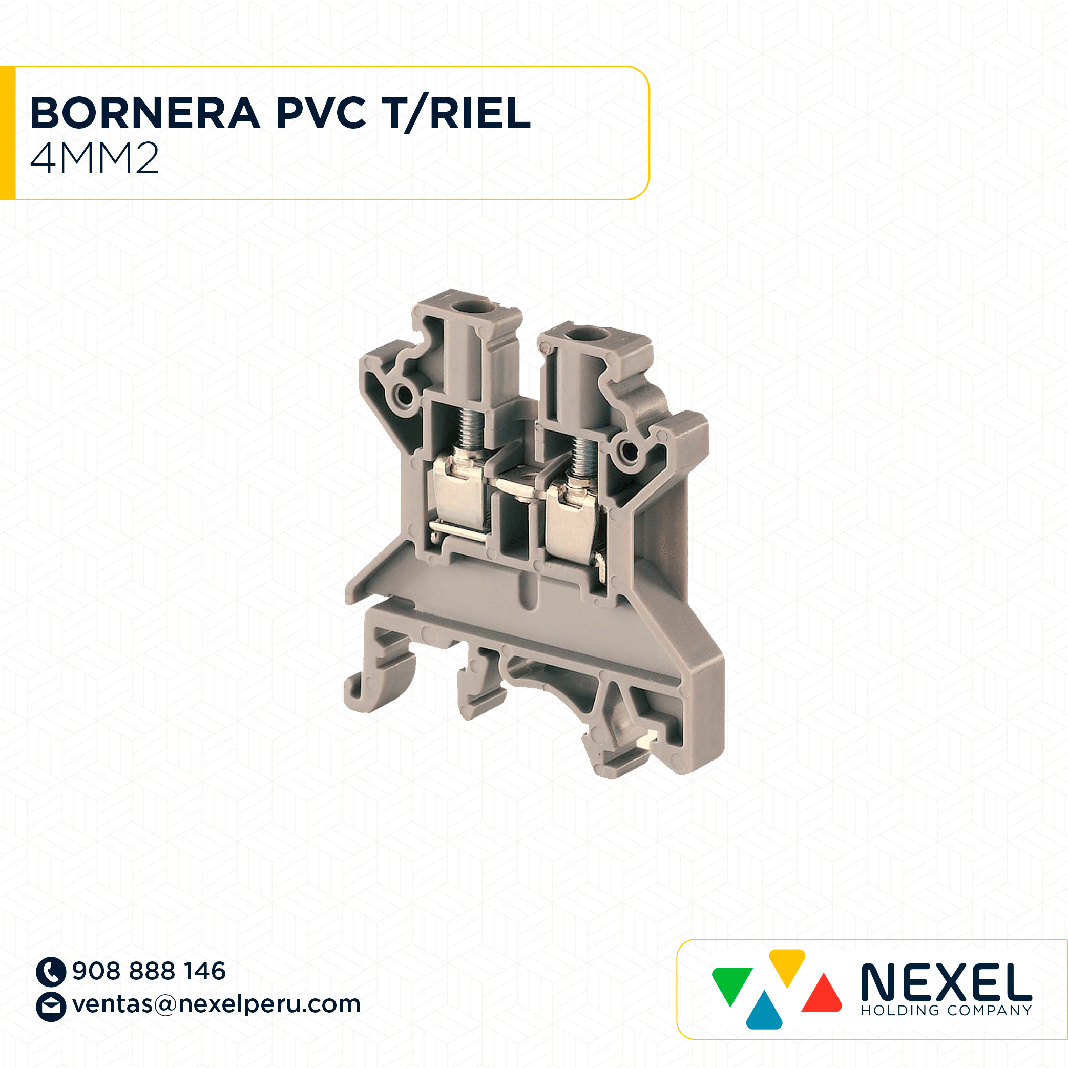BORNERA PVC T/RIEL 4MM2 STANDARD